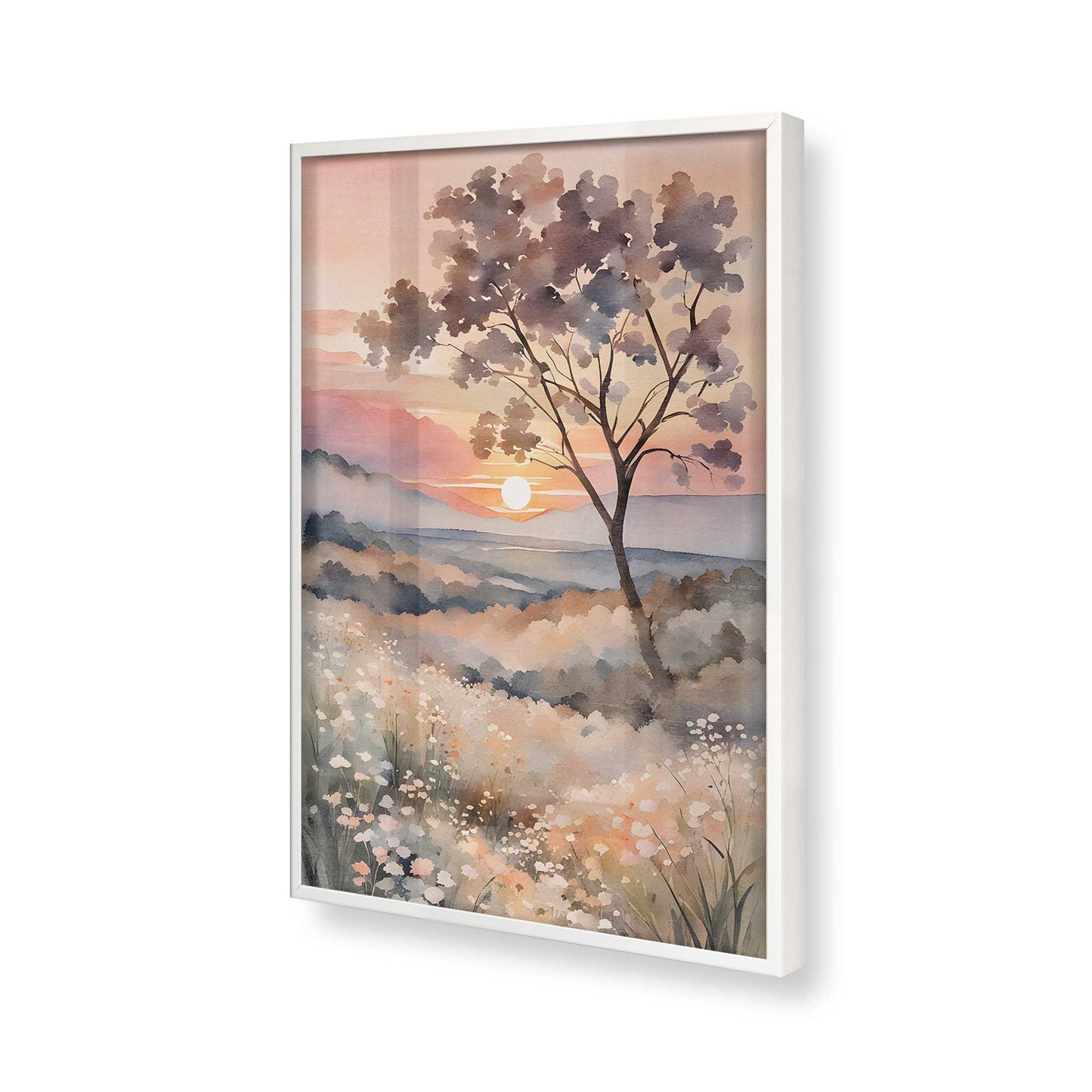 [Color:Opaque White], Picture of art in a Opaque White frame of the corner