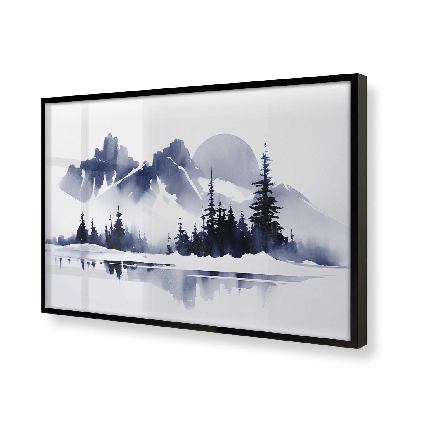 [Color:Satin Black], Picture of art in a Satin Black frame of the corner
