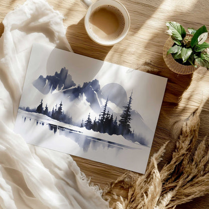 Blue Quiet Forest Reflection Art Print