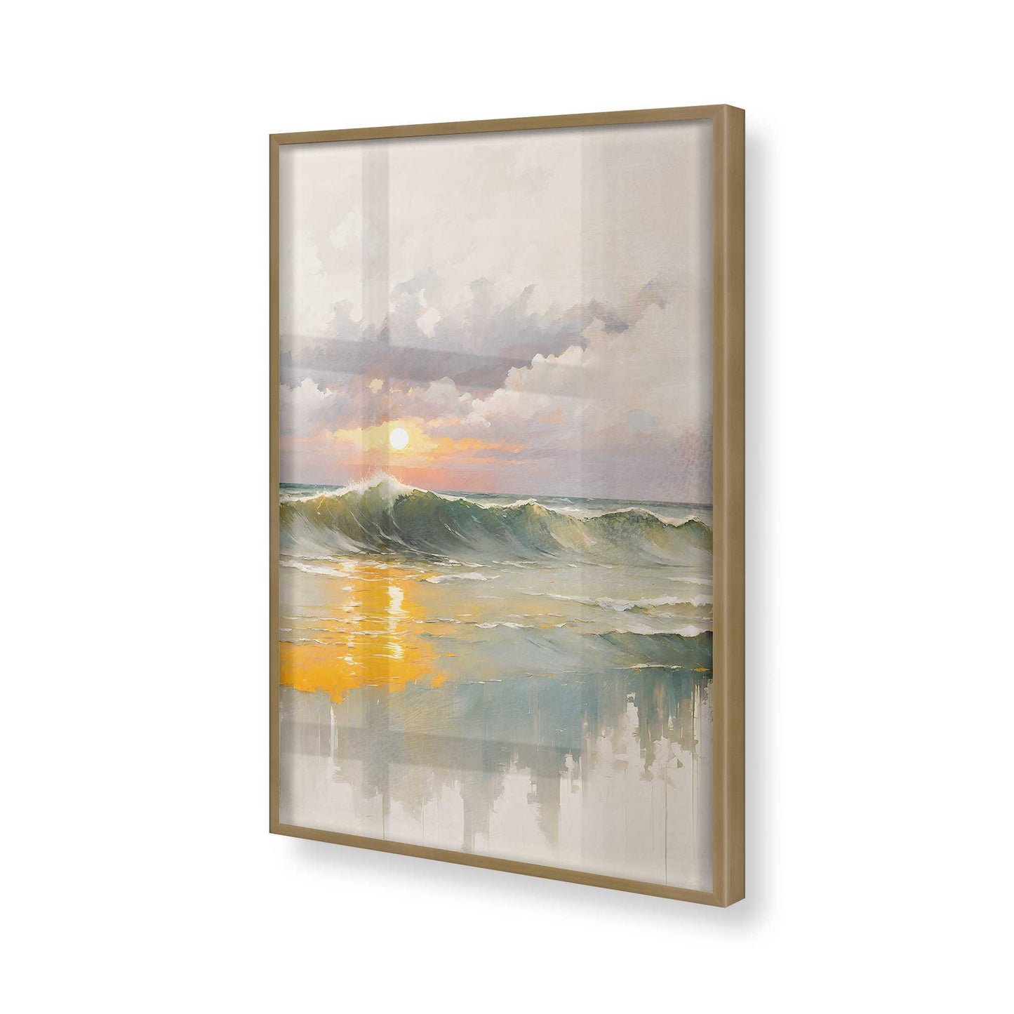 [Color:Brushed Gold], Picture of art in a Brushed Gold frame of the corner