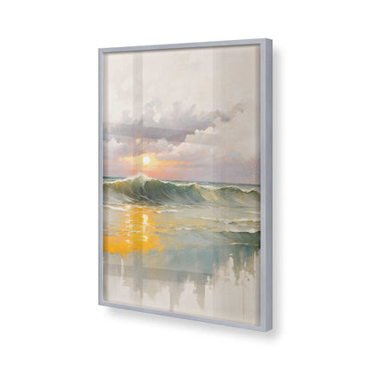 [Color:Polished Chrome], Picture of art in a Polished Chrome frame of the corner