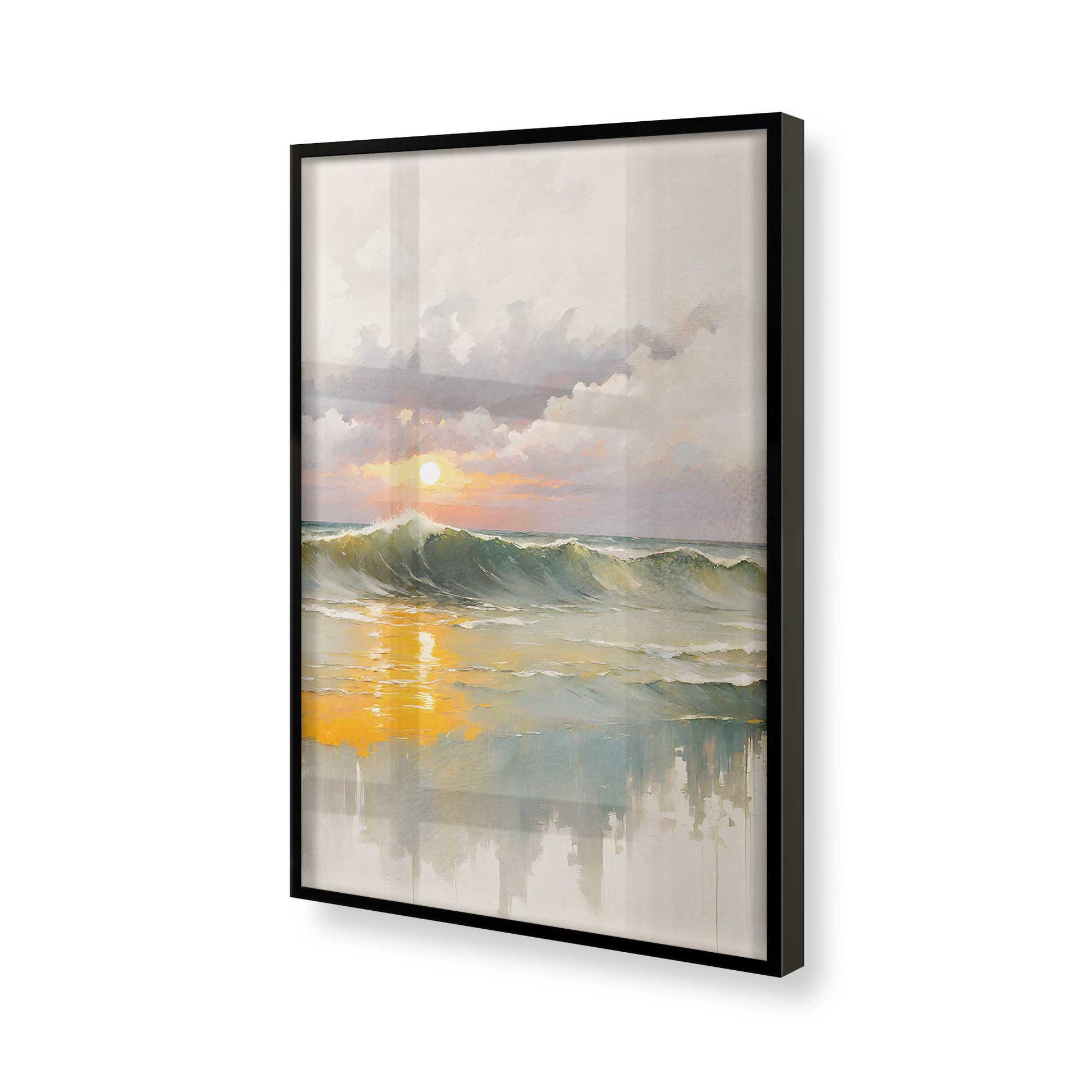 [Color:Satin Black], Picture of art in a Satin Black frame of the corner