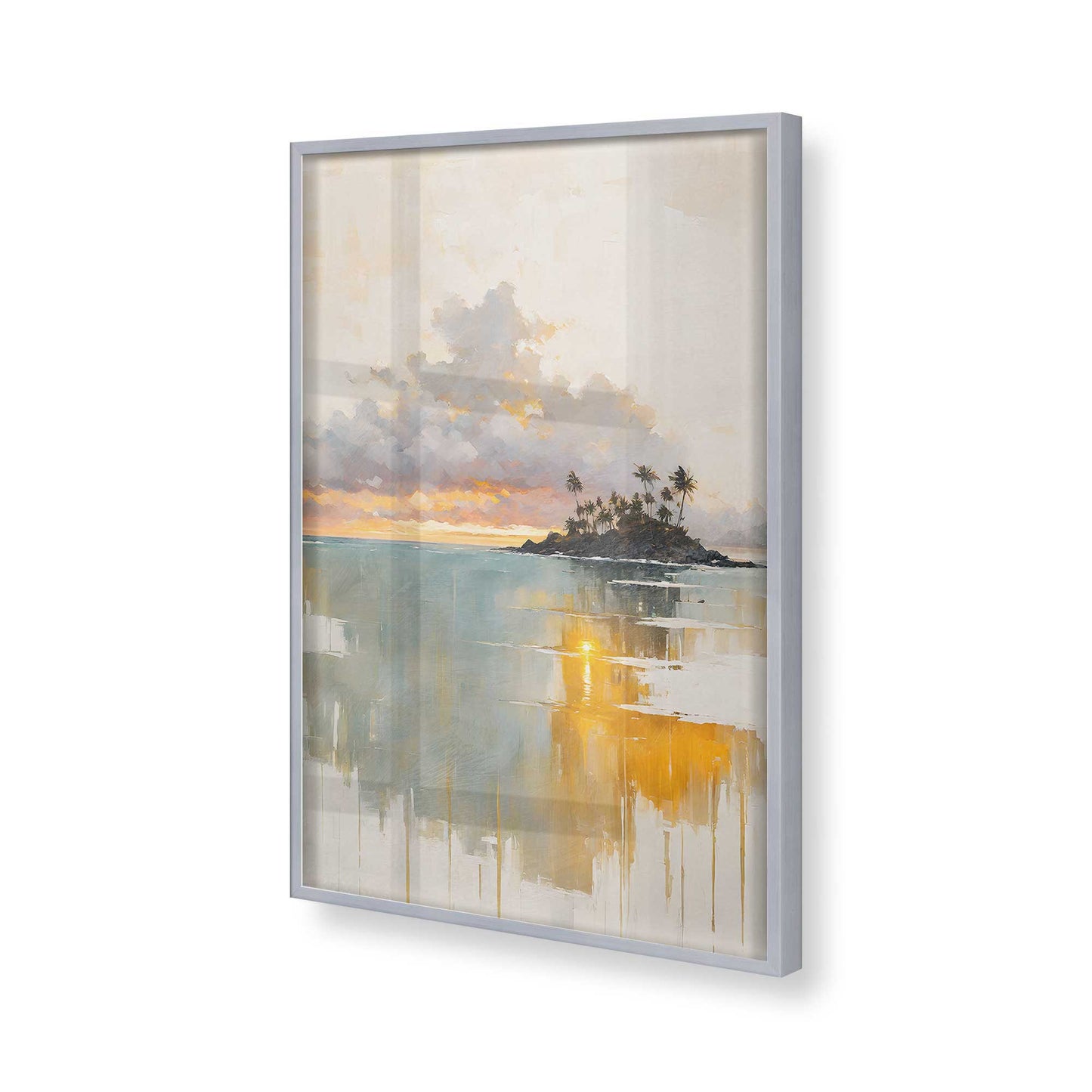 [Color:Polished Chrome], Picture of art in a Polished Chrome frame of the corner