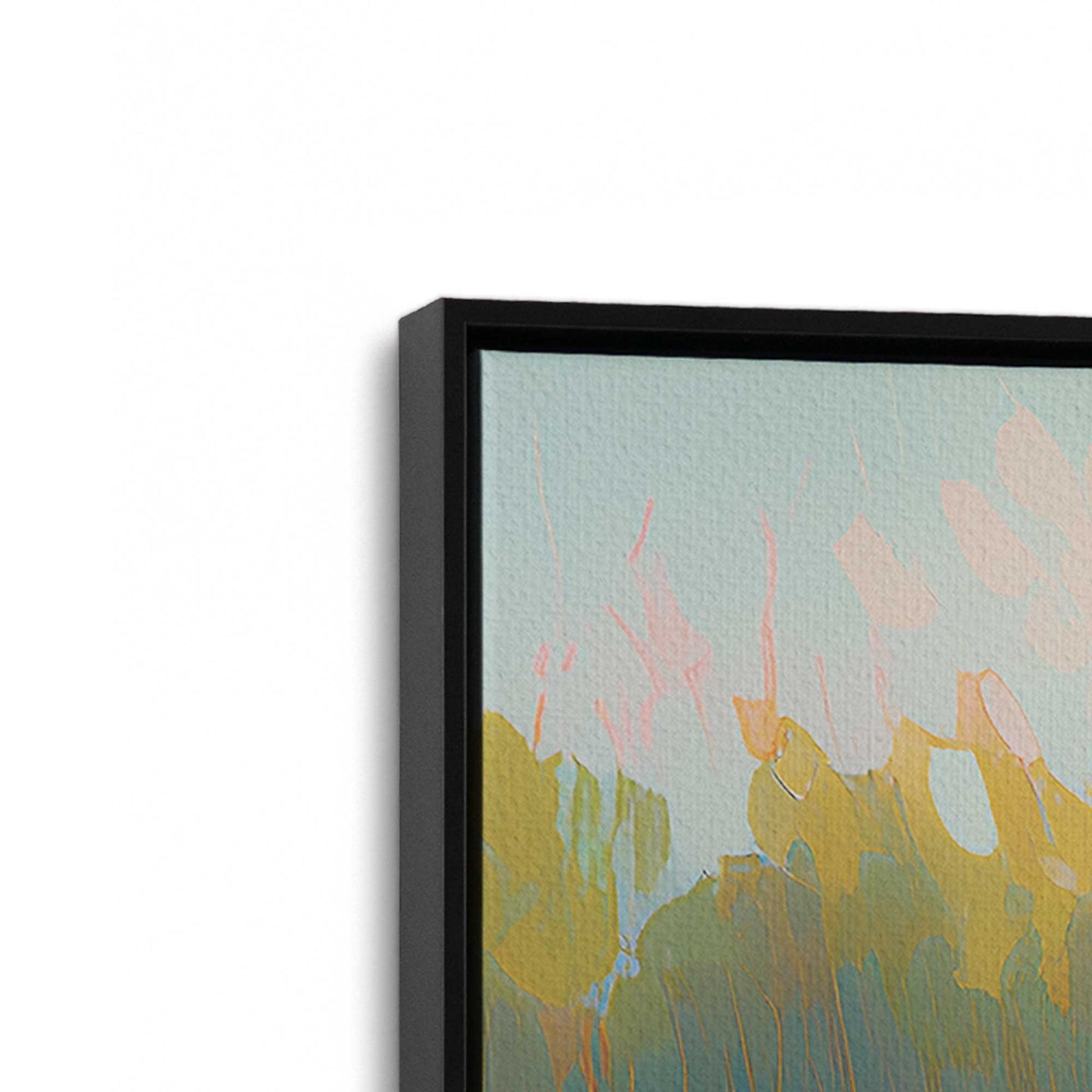 [Color:Satin Black], Picture of art in a Satin Black frame at an angle