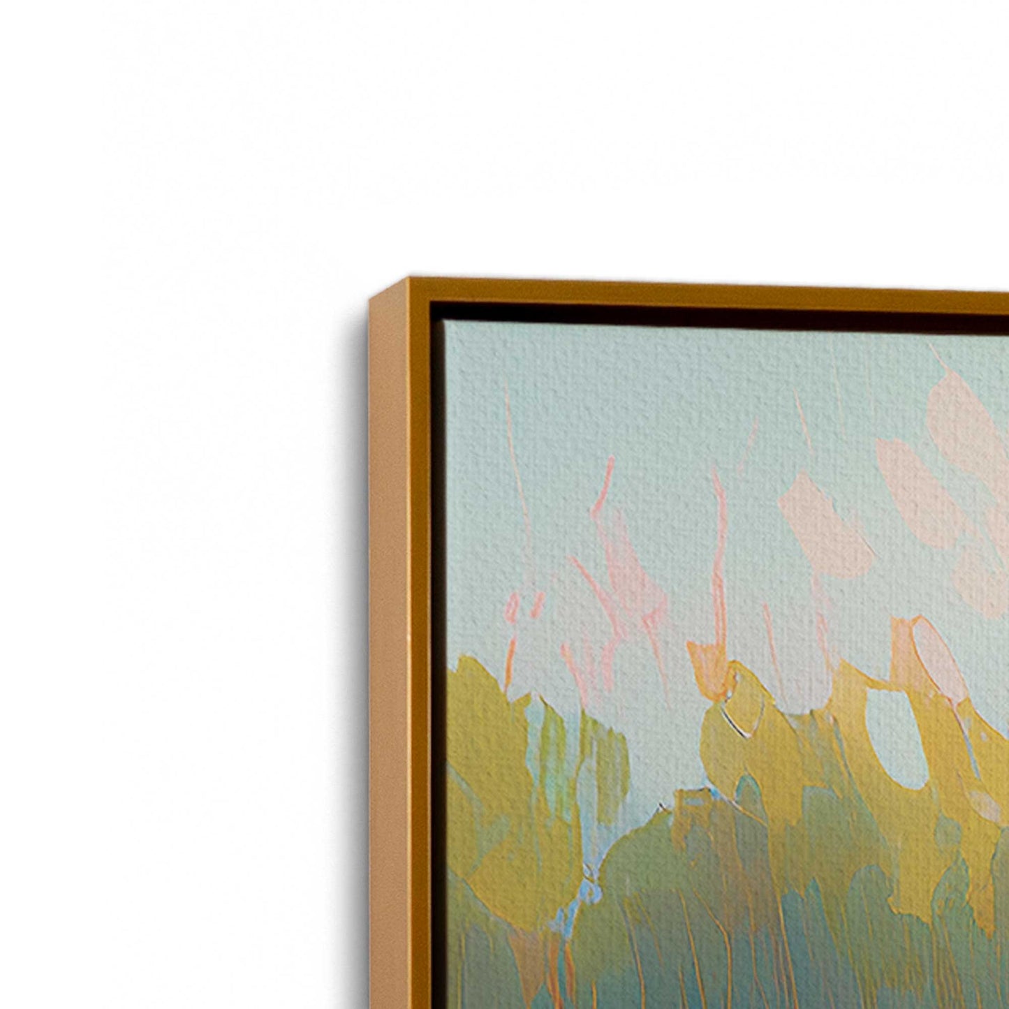 [Color:Polished Gold], Picture of art in a Polished Gold frame at an angle