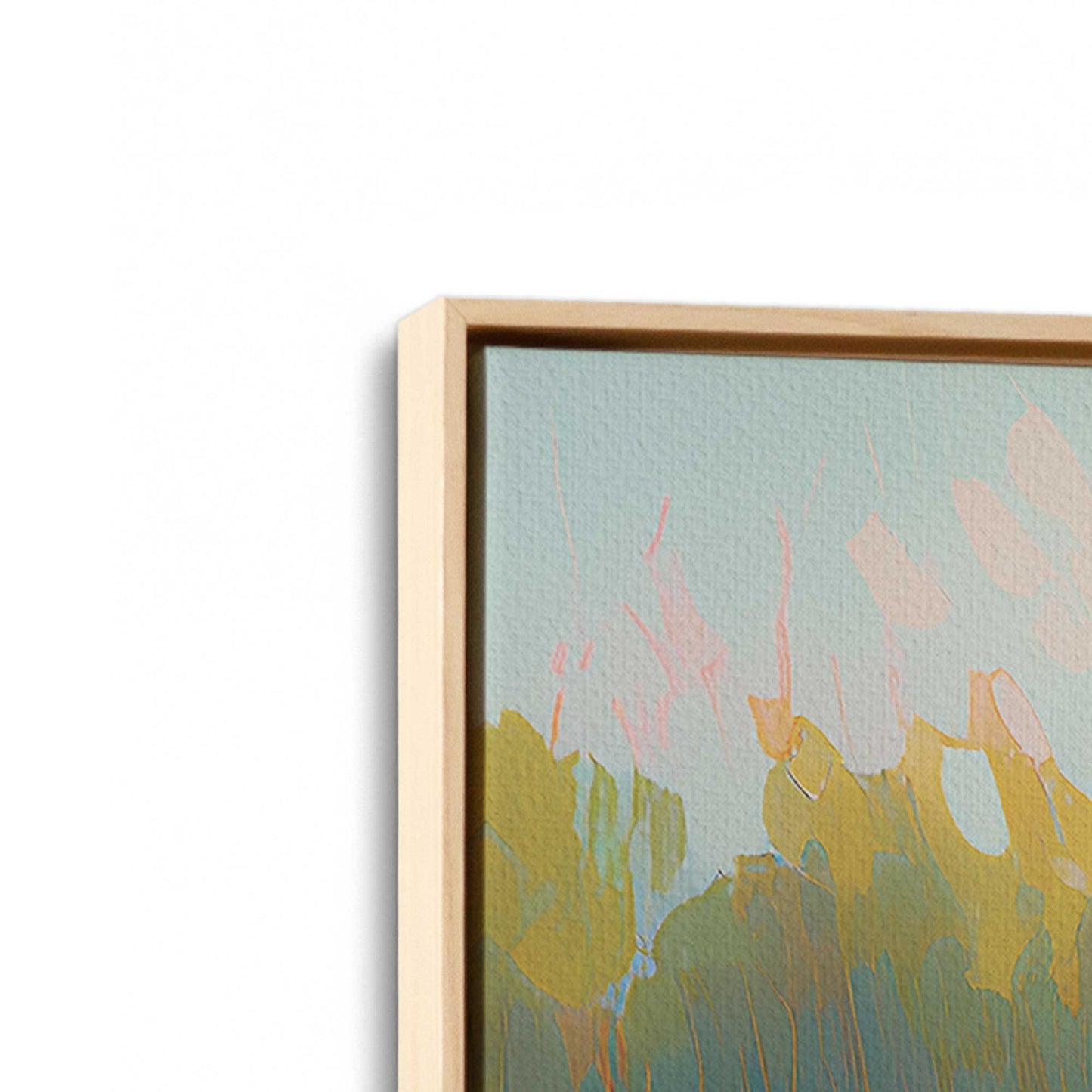 [Color:American Maple], Picture of art in a American Maple frame at an angle