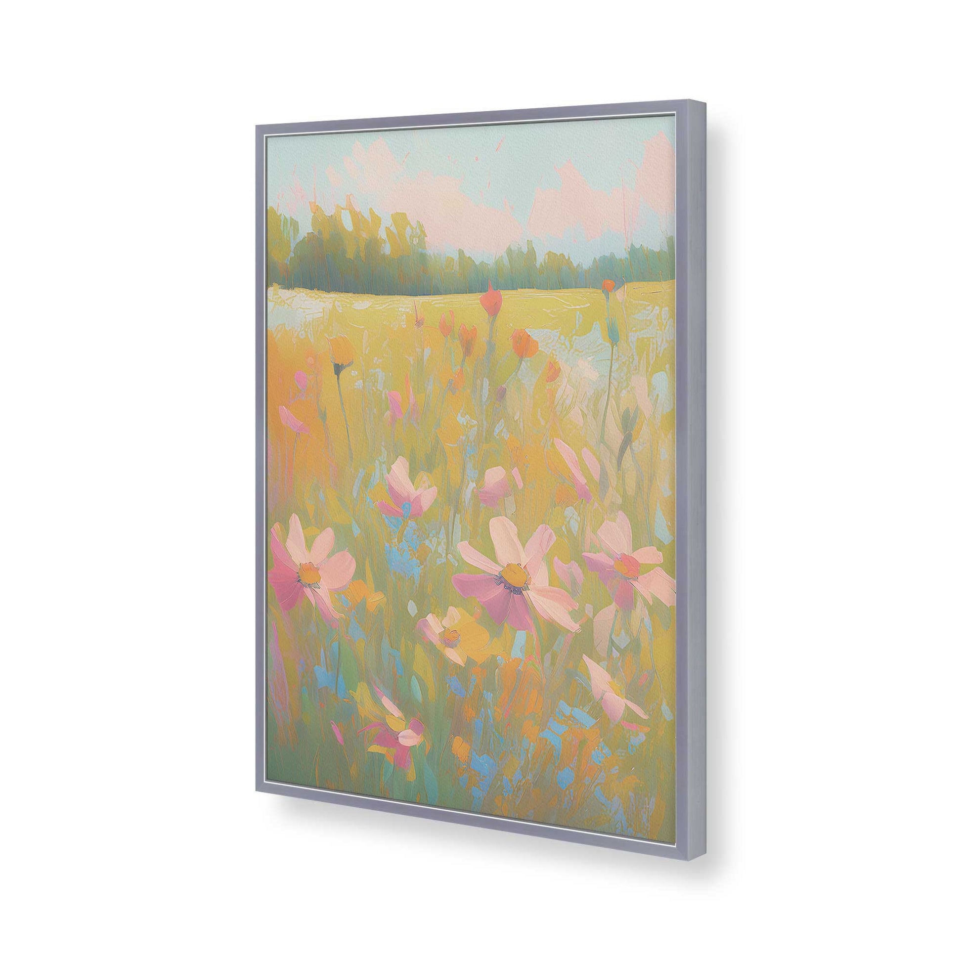[Color:Polished Chrome], Picture of art in a Polished Chrome frame of the corner