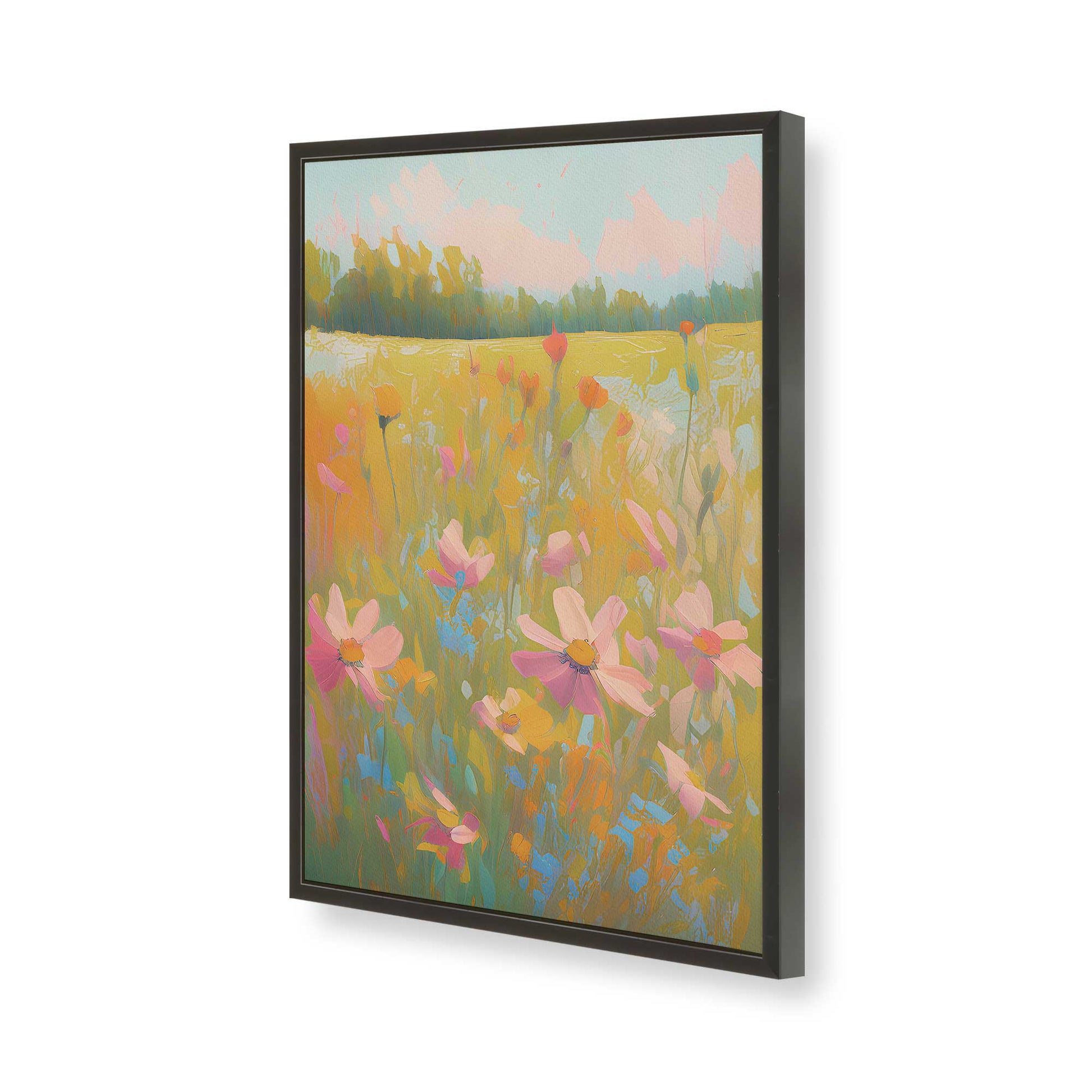 [Color:Satin Black], Picture of art in a Satin Black frame of the corner