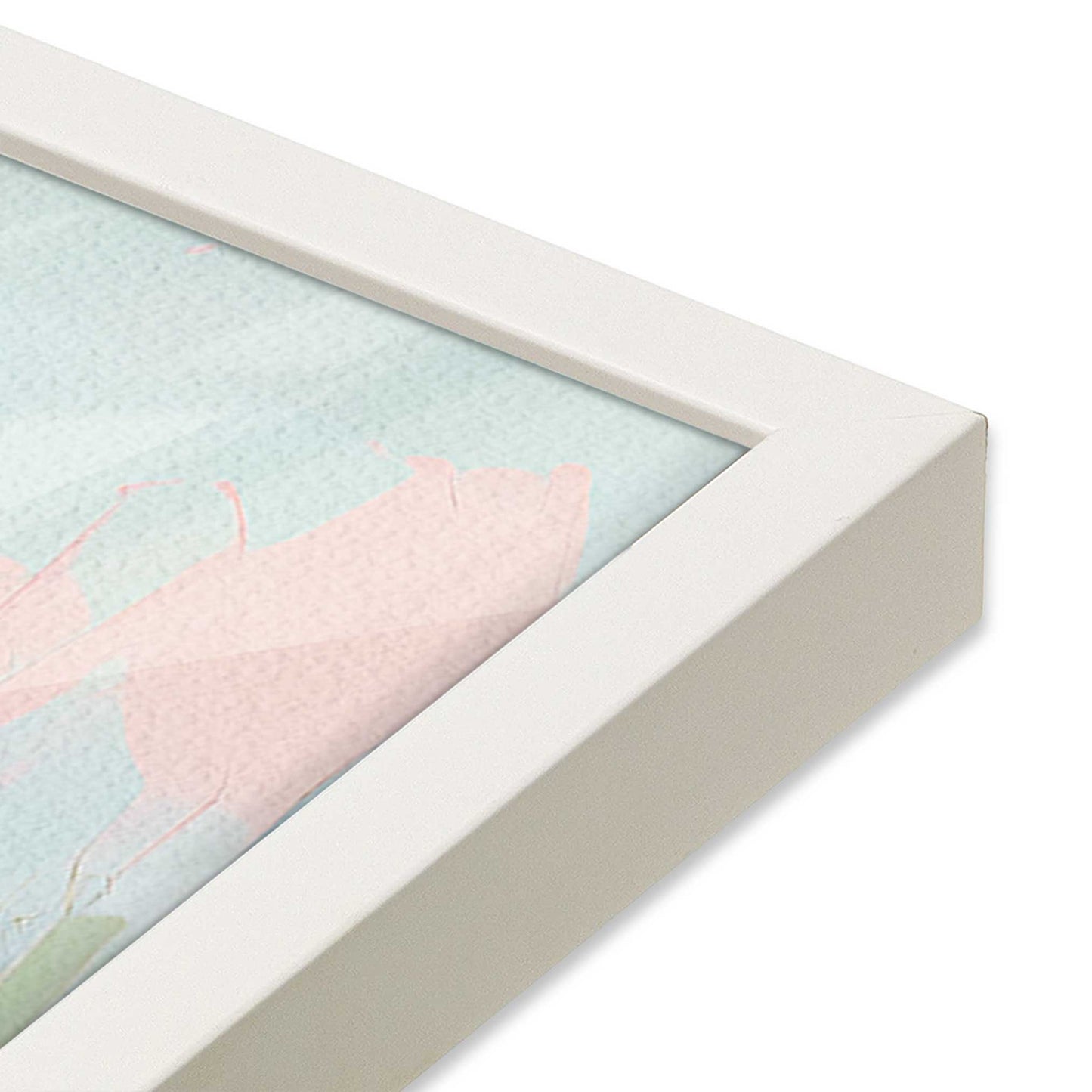 [Color:Opaque White], Picture of art in a Opaque White frame at an angle