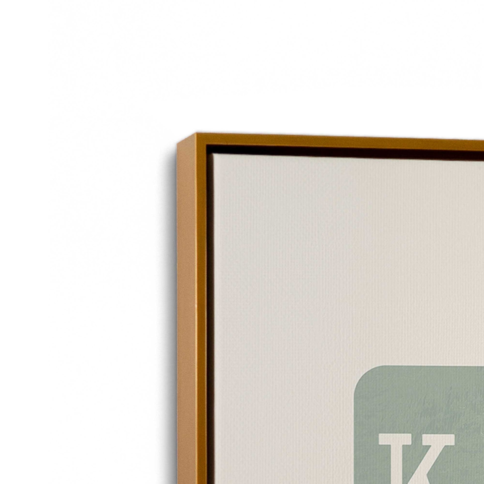[Color:Polished Gold], Picture of art in a Polished Gold frame at an angle