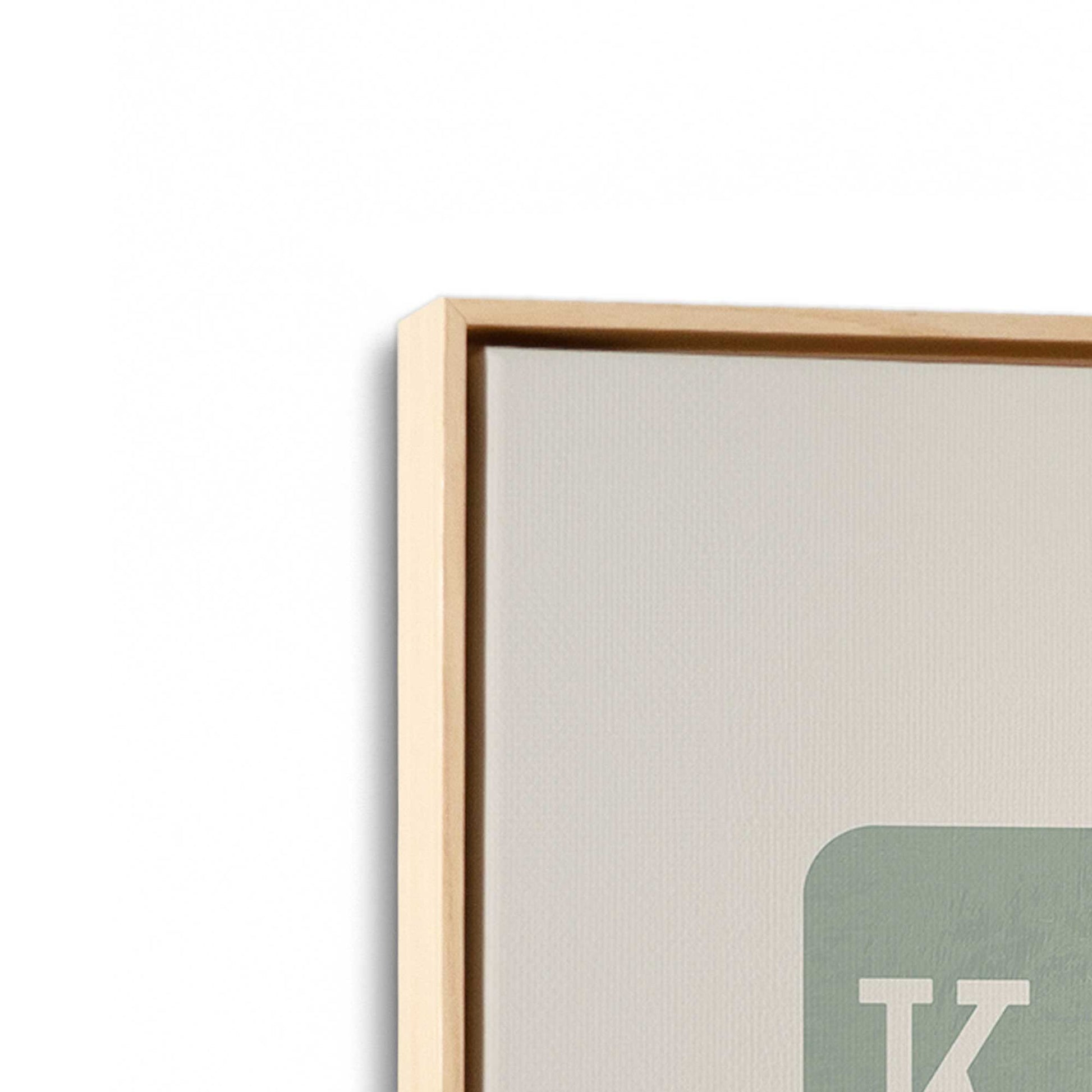 [Color:American Maple], Picture of art in a American Maple frame at an angle
