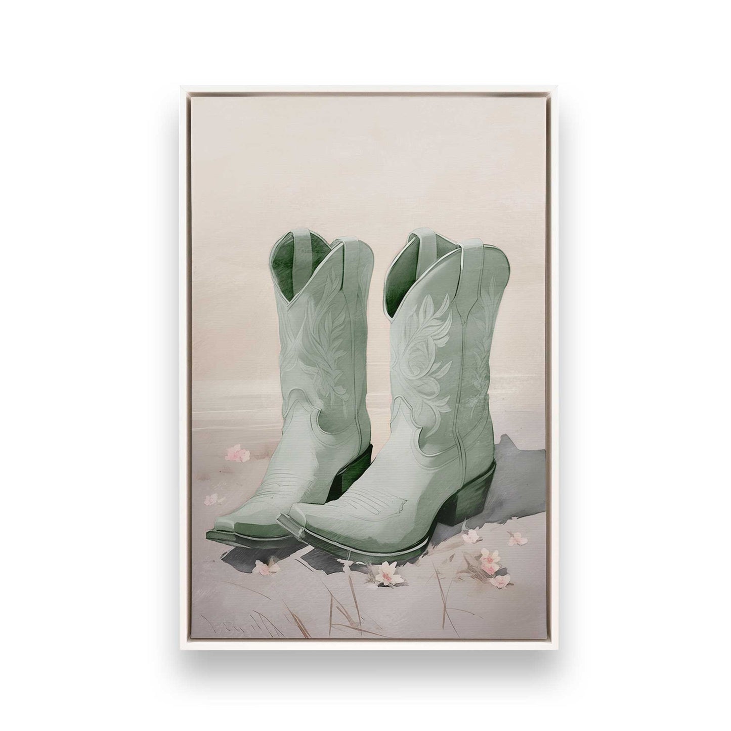 [Color:Opaque White], Picture of art in a White frame