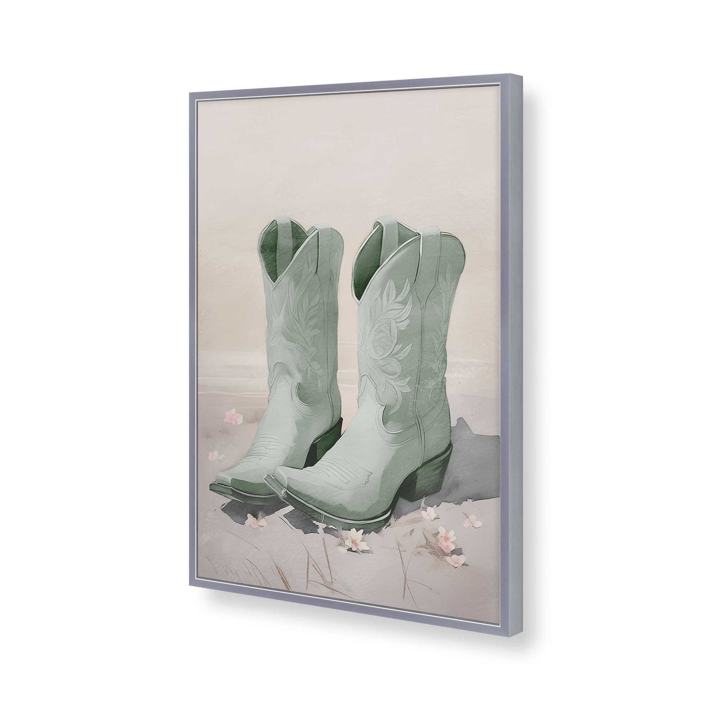 [Color:Polished Chrome], Picture of art in a Polished Chrome frame of the corner