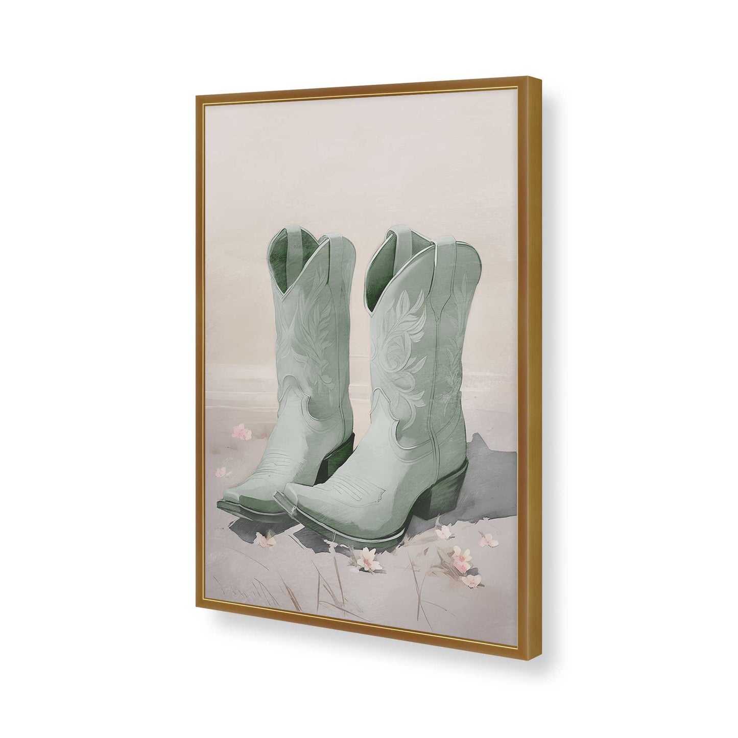[Color:Polished Gold], Picture of art in a Polished Gold frame of the corner