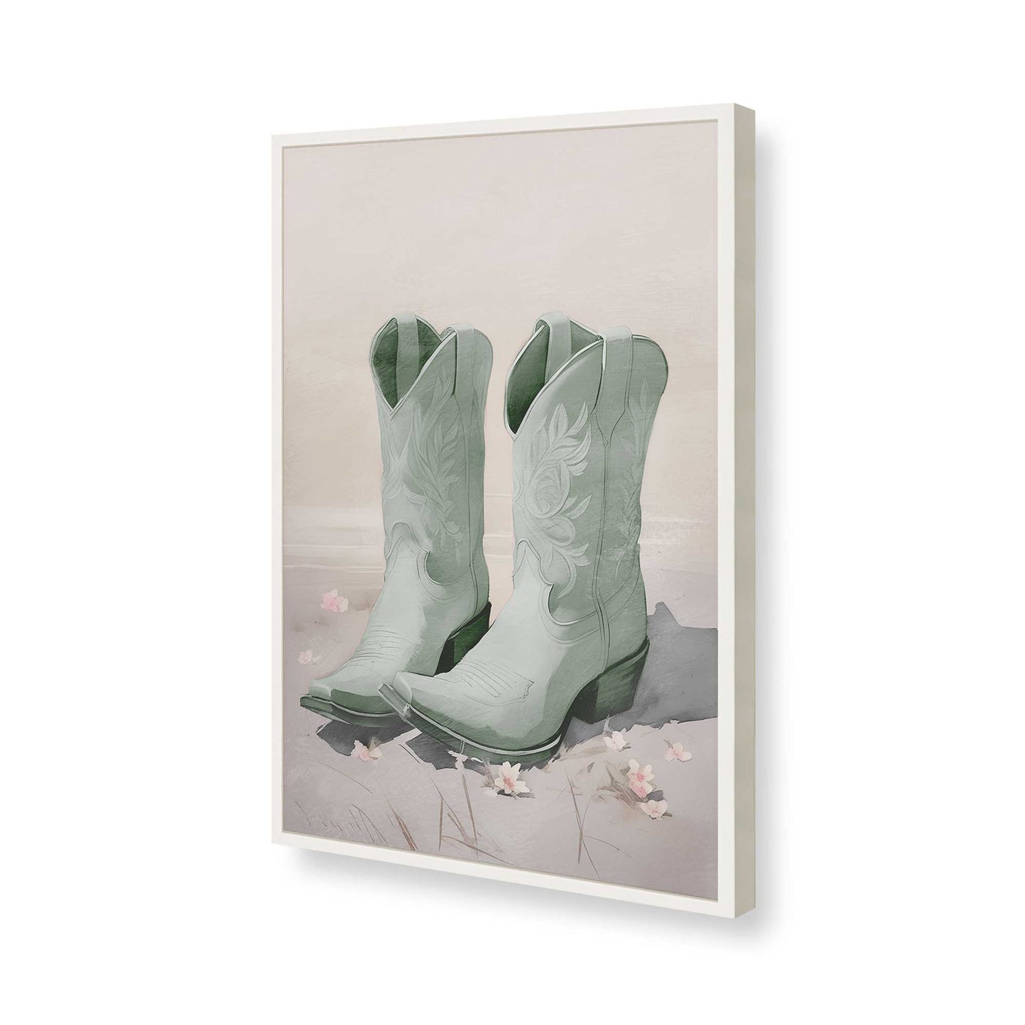 [Color:Opaque White], Picture of art in a Opaque White frame of the corner