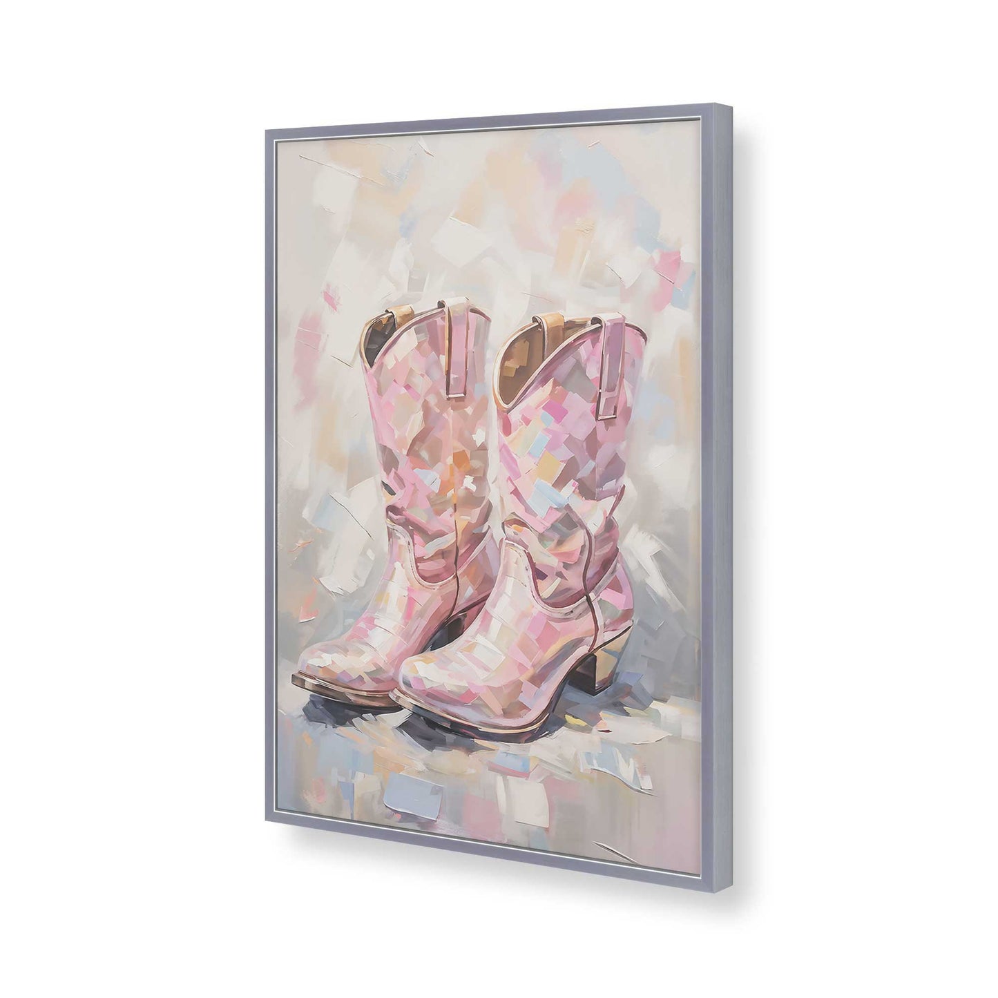 [Color:Polished Chrome], Picture of art in a Polished Chrome frame of the corner