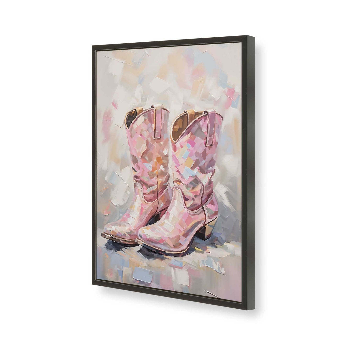 [Color:Satin Black], Picture of art in a Satin Black frame of the corner