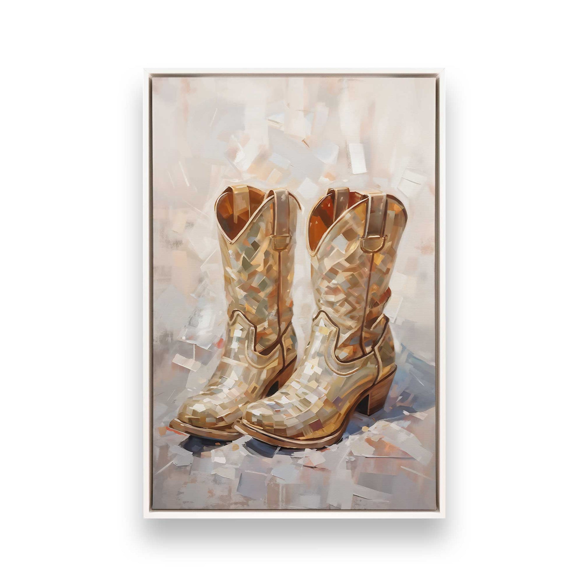 [Color:Opaque White], Picture of art in a White frame