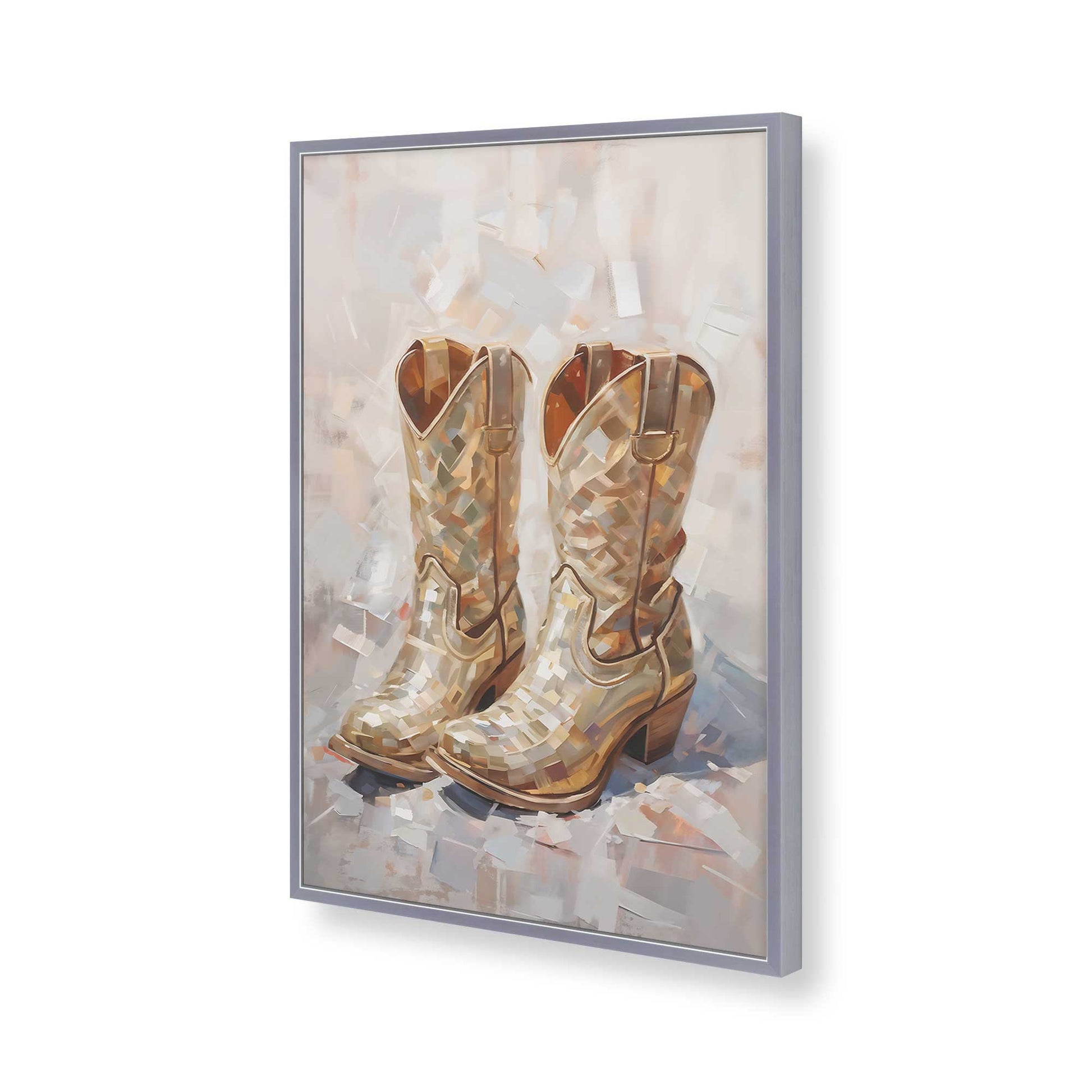 [Color:Polished Chrome], Picture of art in a Polished Chrome frame of the corner