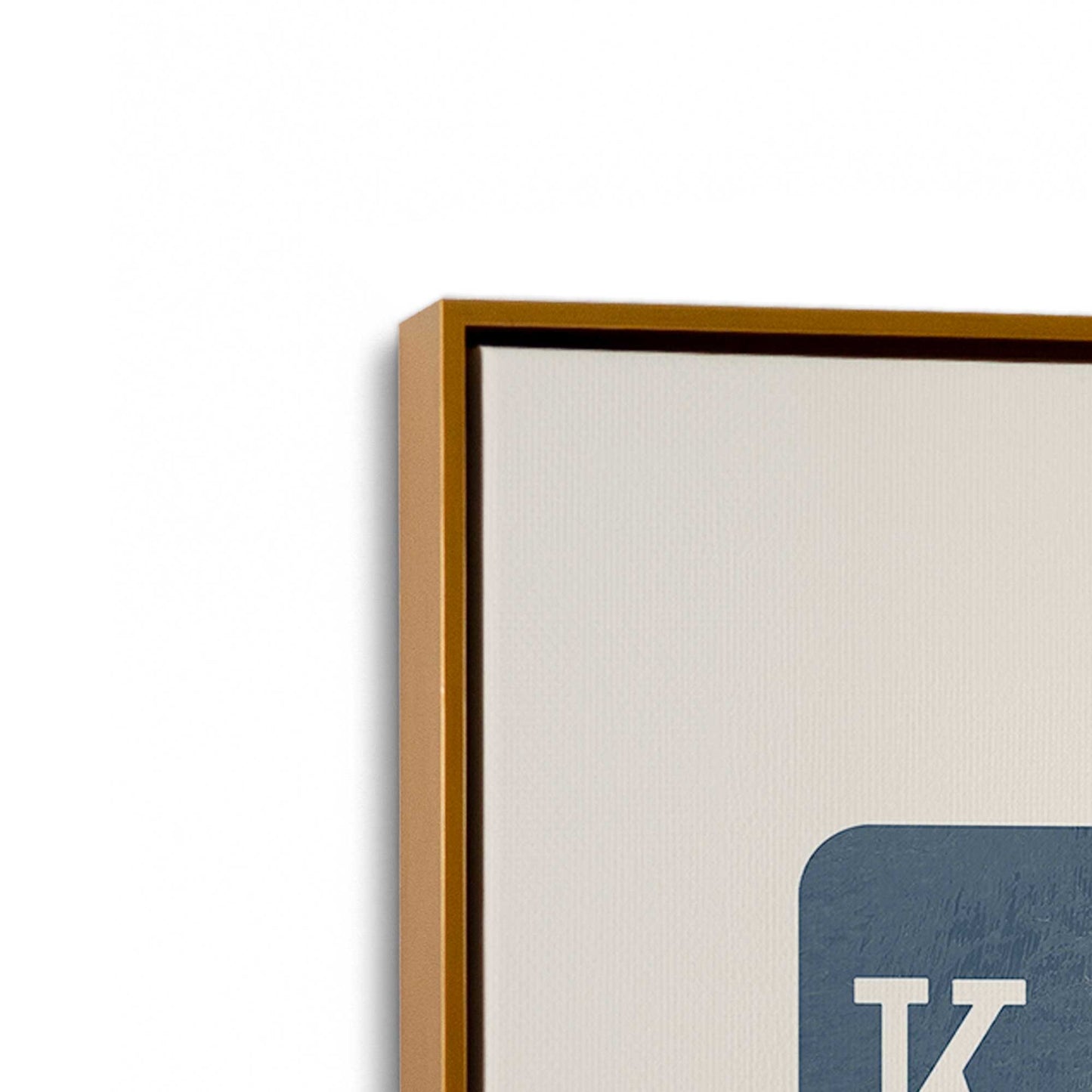 [Color:Polished Gold], Picture of art in a Polished Gold frame at an angle