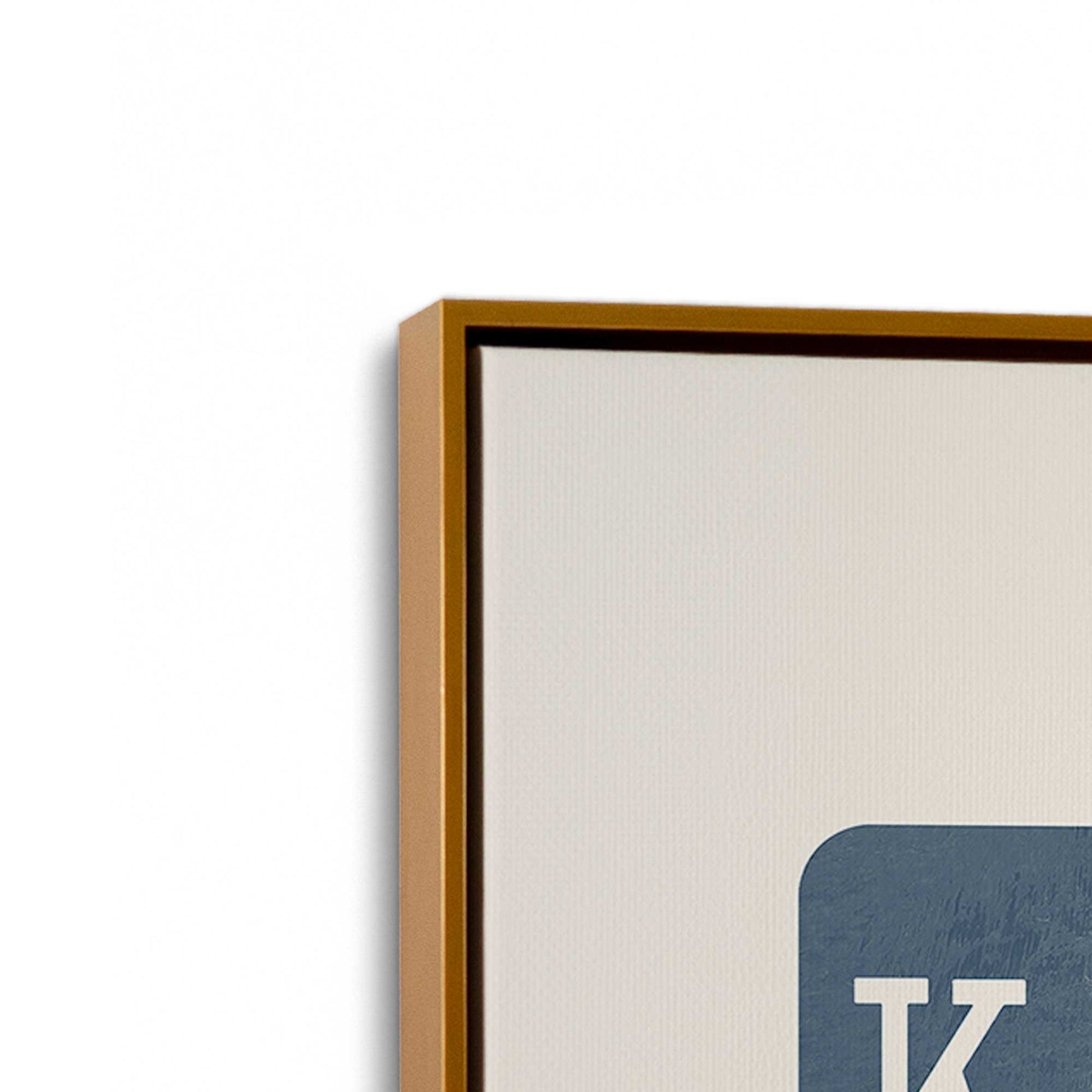 [Color:Polished Gold], Picture of art in a Polished Gold frame at an angle