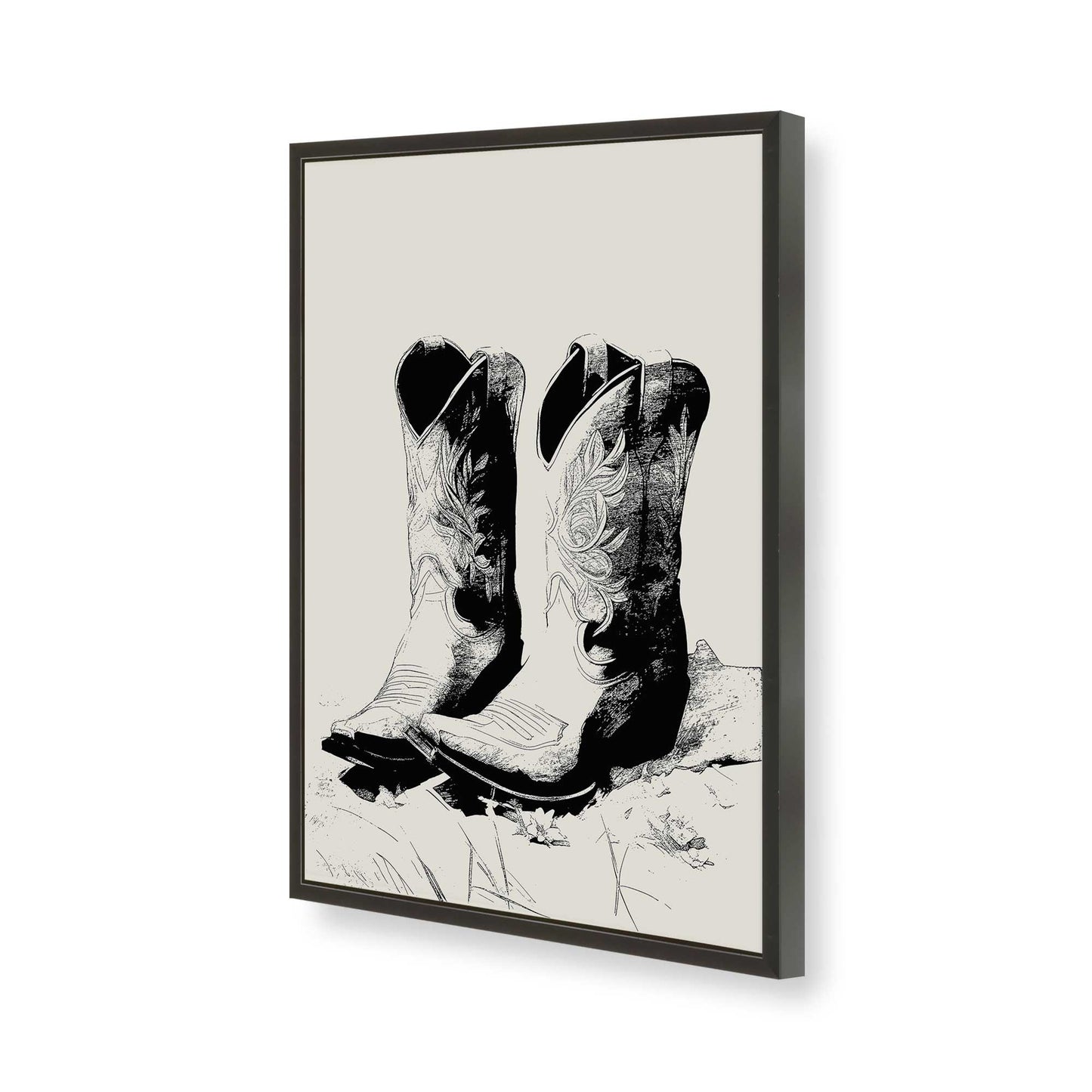 [Color:Satin Black], Picture of art in a Satin Black frame of the corner