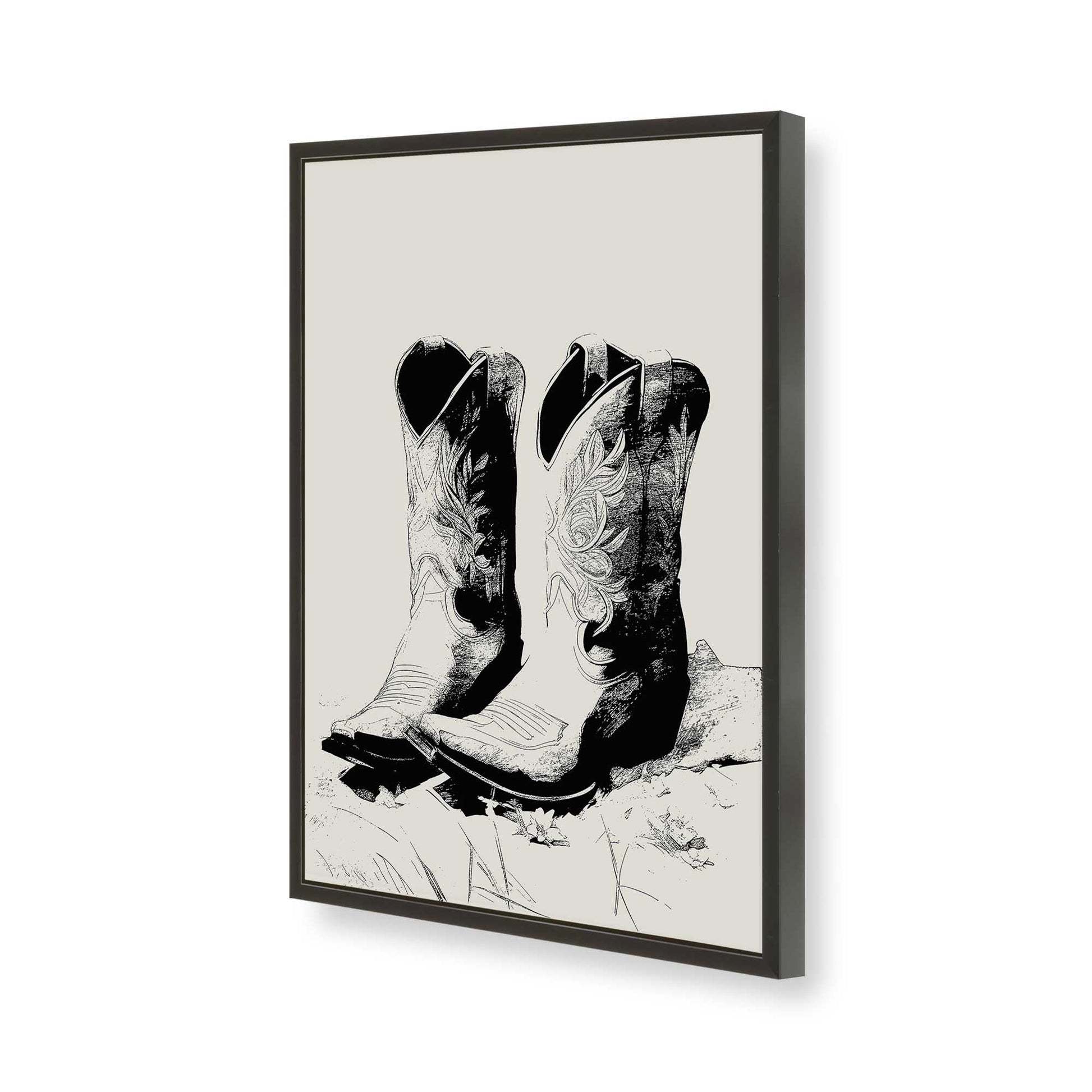 [Color:Satin Black], Picture of art in a Satin Black frame of the corner