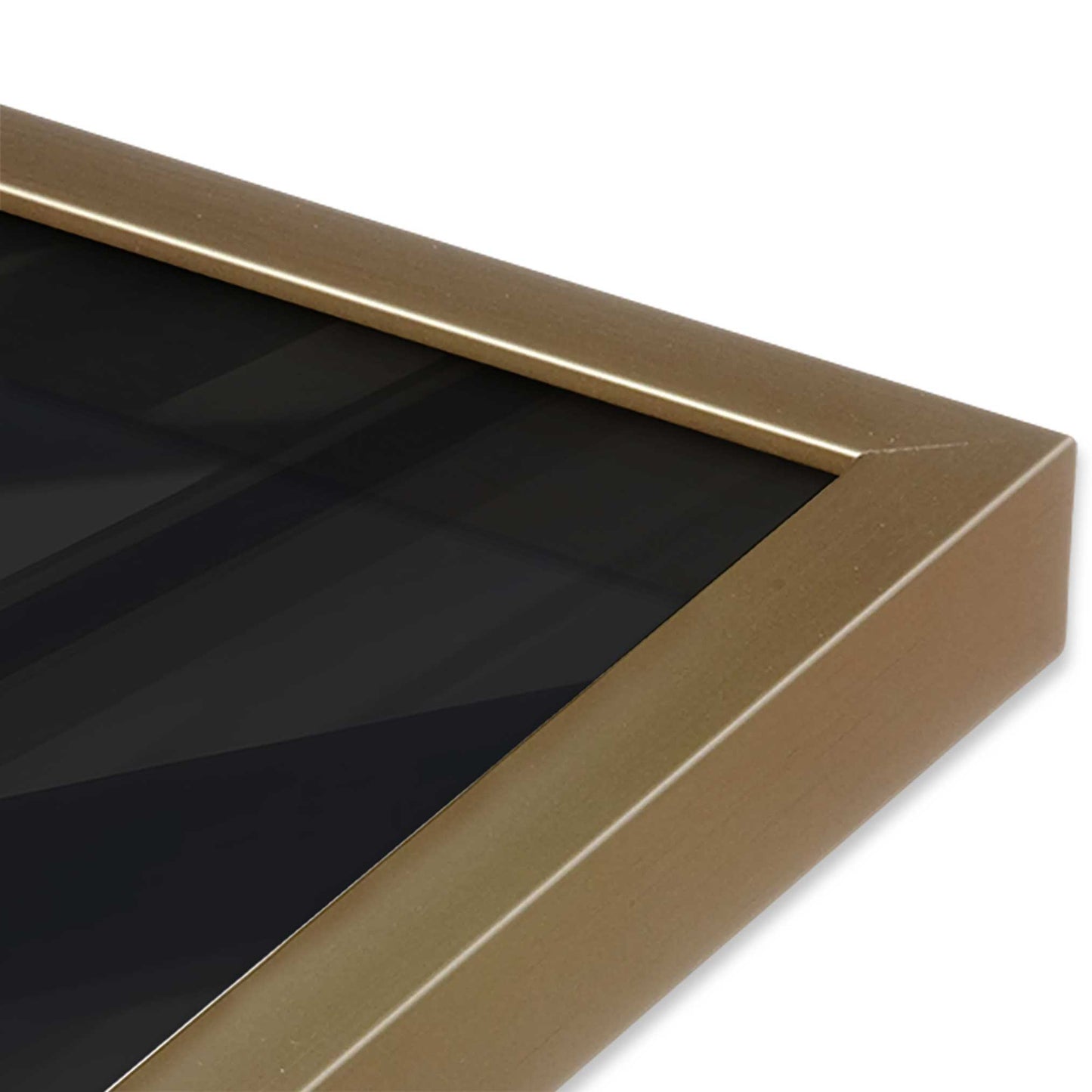[Color:Brushed Gold], Picture of art in a Brushed Gold frame at an angle
