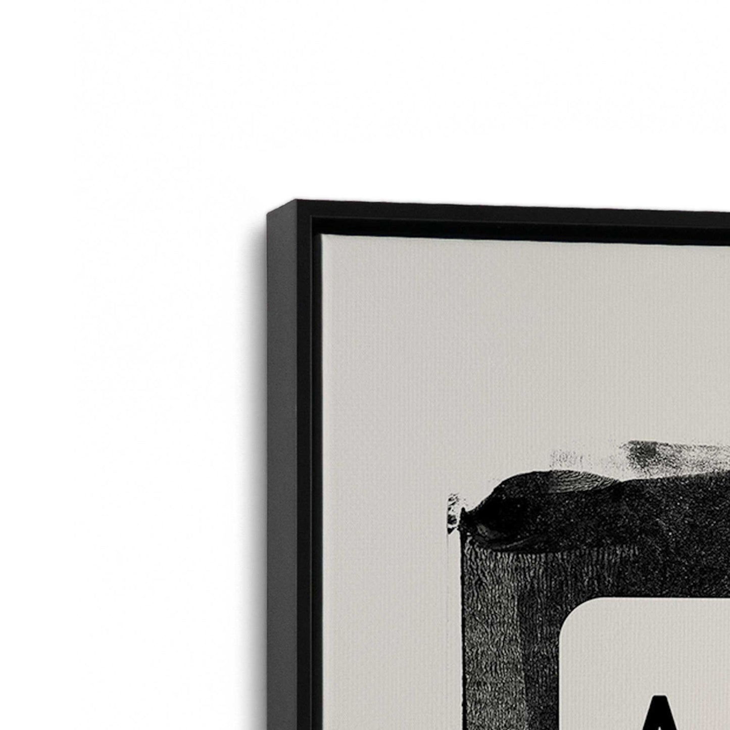 [Color:Satin Black], Picture of art in a Satin Black frame at an angle