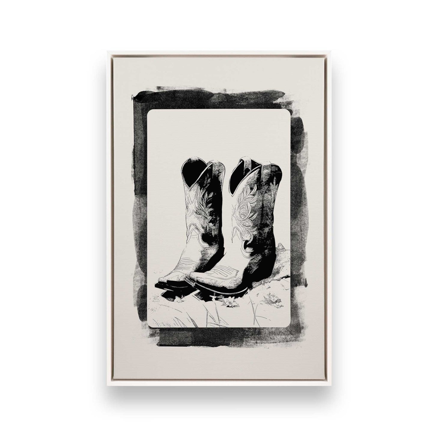 [Color:Opaque White], Picture of art in a White frame