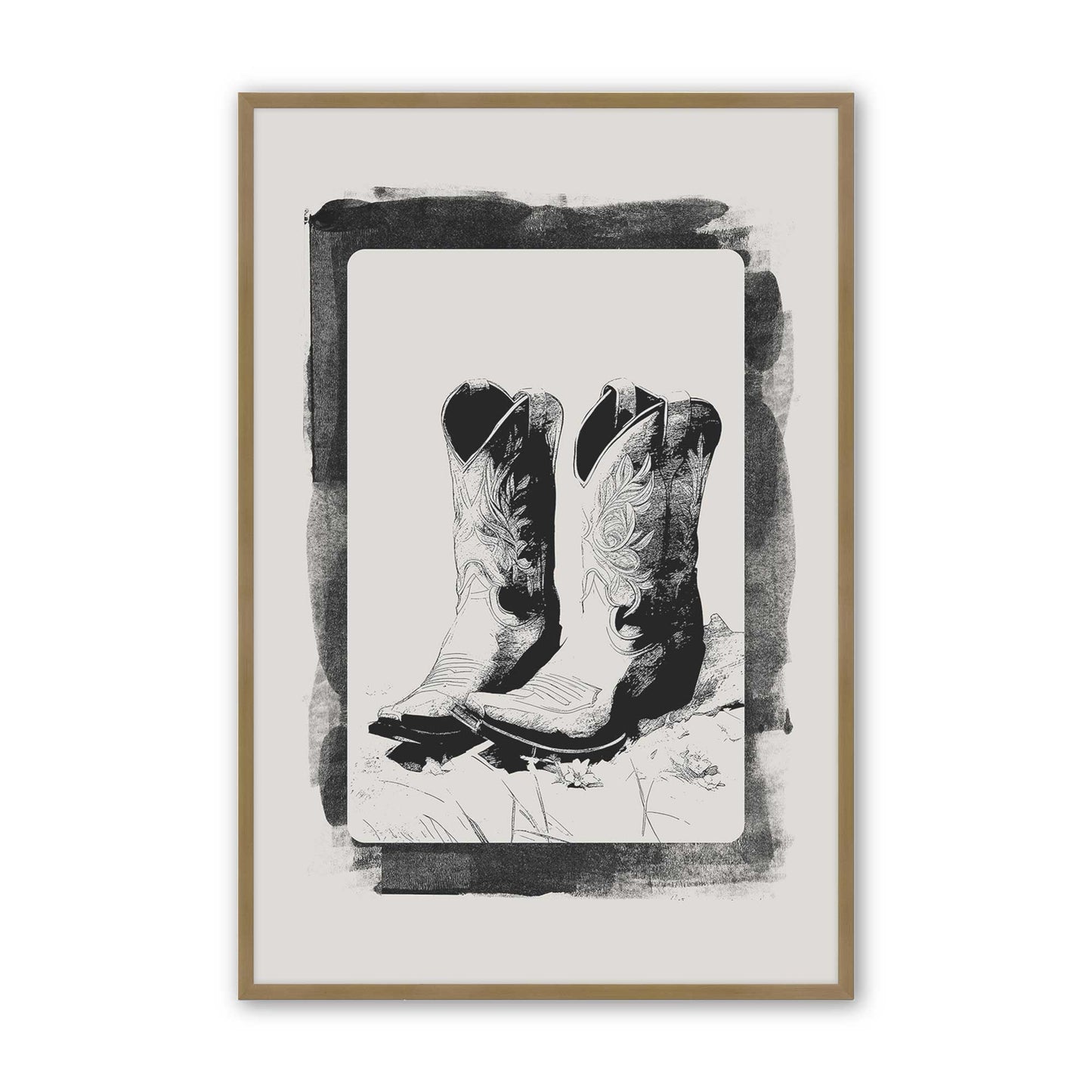 [Color:Brushed Gold], Picture of art in a Brushed Gold frame
