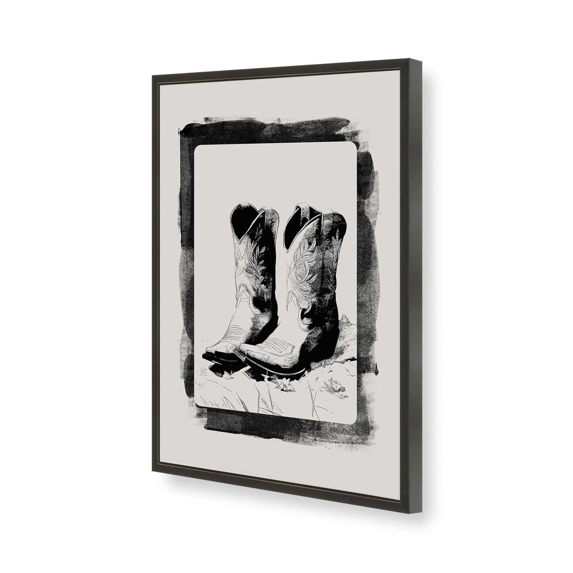 [Color:Satin Black], Picture of art in a Satin Black frame of the corner