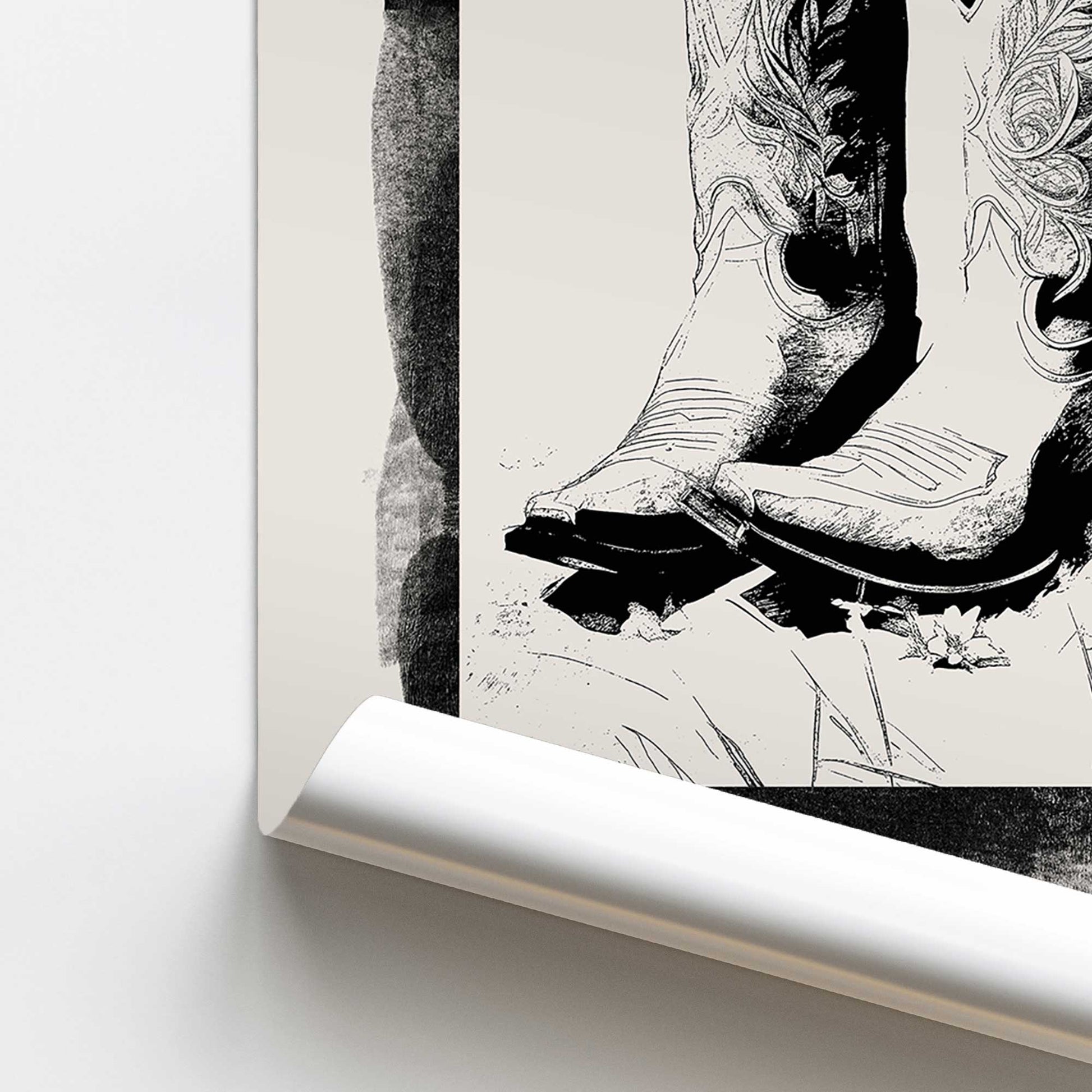 [color:Rolled Print], Picture of close up of art