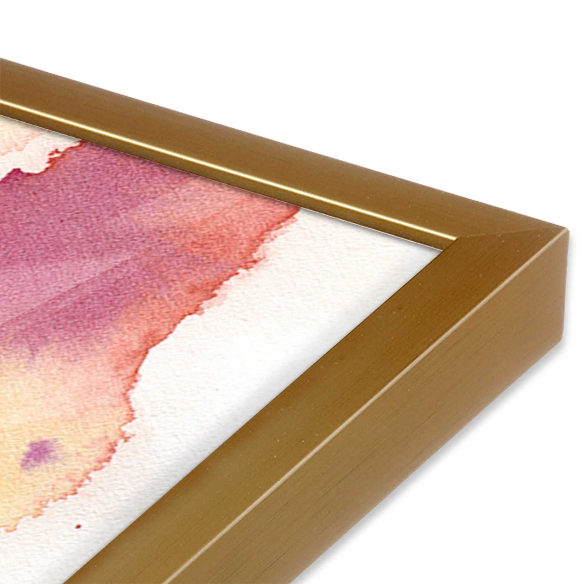 [Color:Polished Gold], Picture of art in a Polished Gold frame at an angle