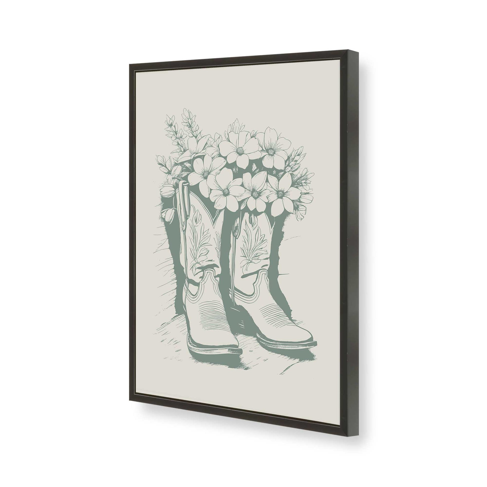[Color:Satin Black], Picture of art in a Satin Black frame of the corner
