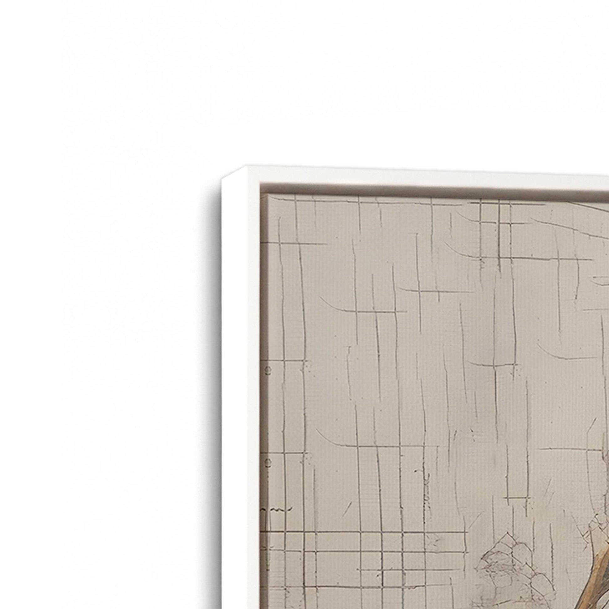 [Color:Opaque White], Picture of art in a White frame at an angle