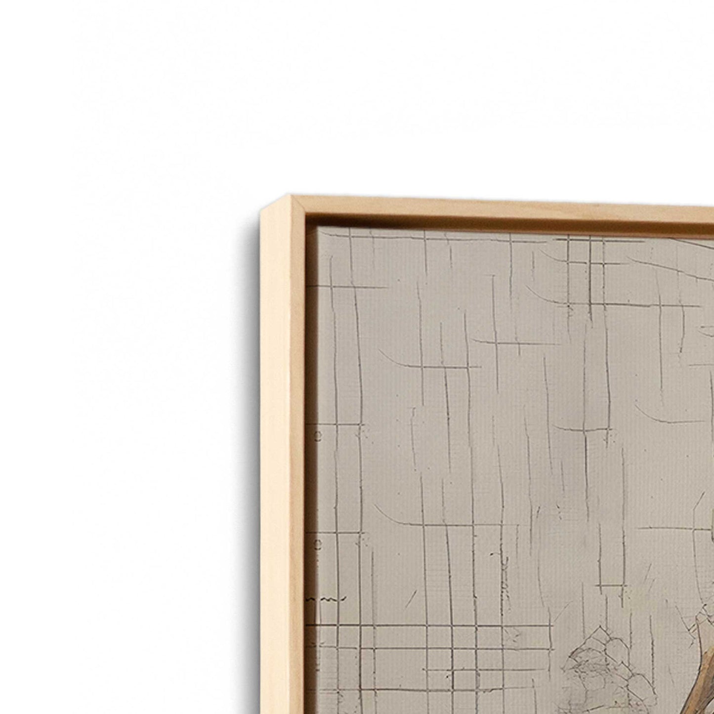 [Color:American Maple], Picture of art in a American Maple frame at an angle