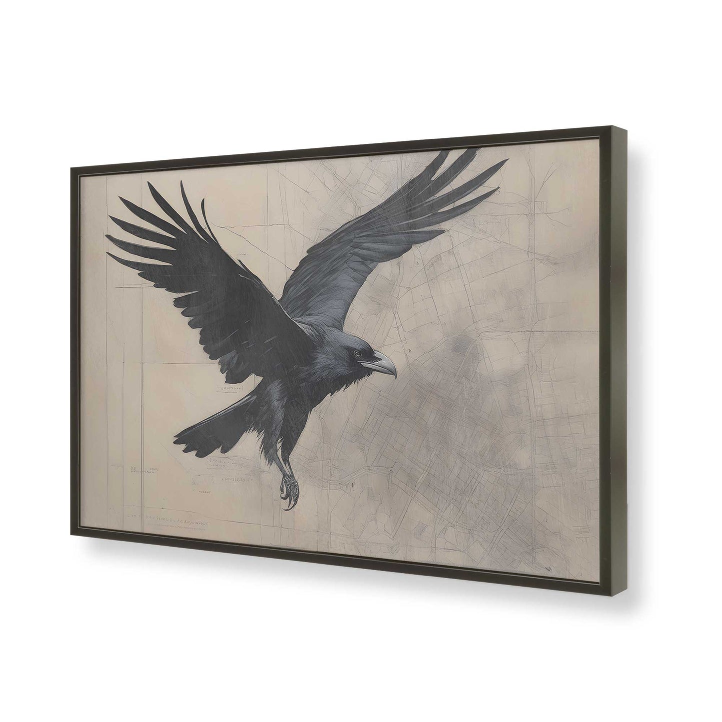 [Color:Satin Black], Picture of art in a Satin Black frame of the corner