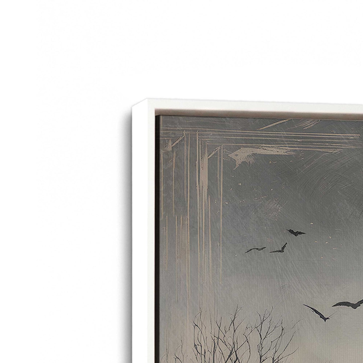 [Color:Opaque White], Picture of art in a White frame at an angle