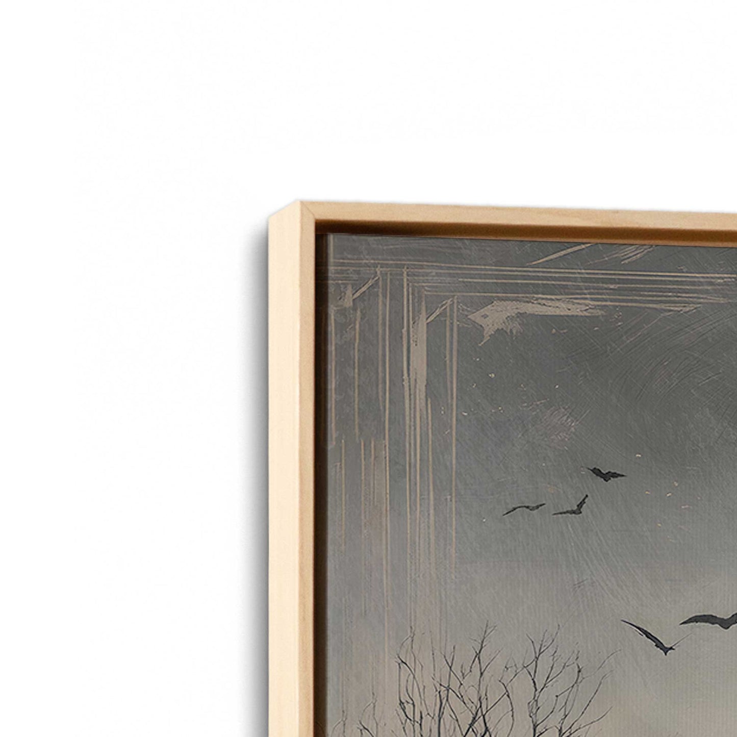 [Color:American Maple], Picture of art in a American Maple frame at an angle