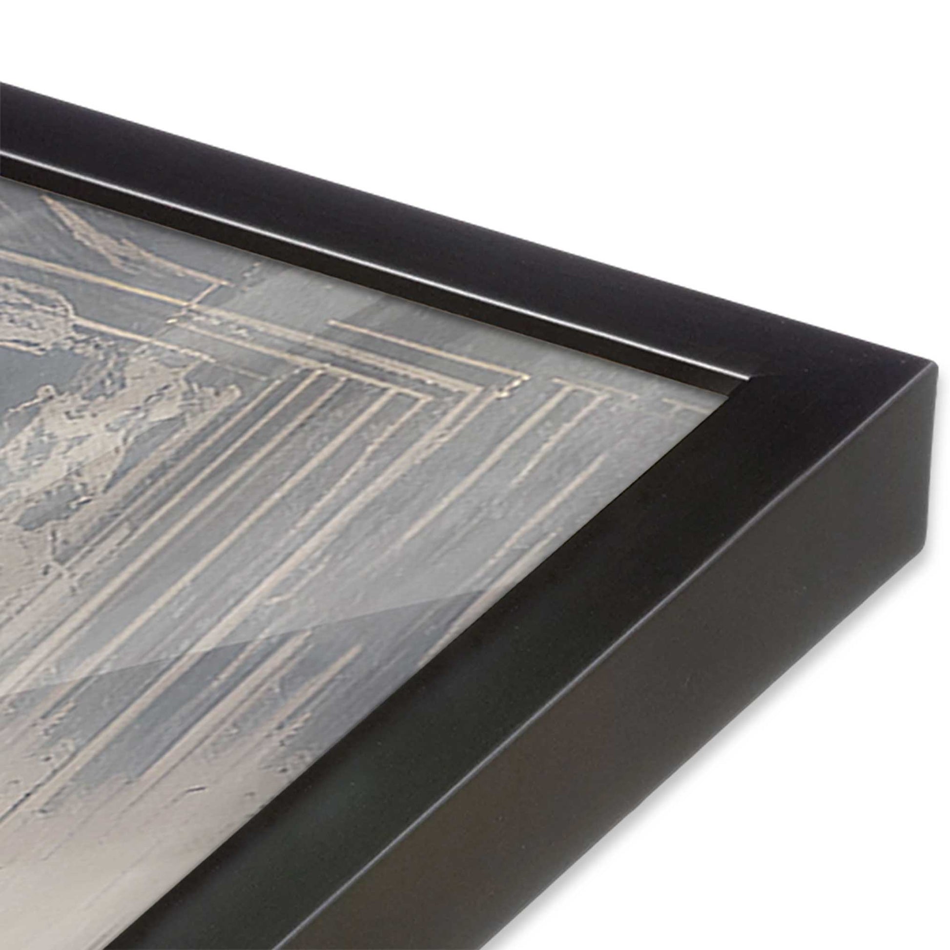[Color:Weathered Zinc], Picture of art in a Weathered Zinc frame at an angle