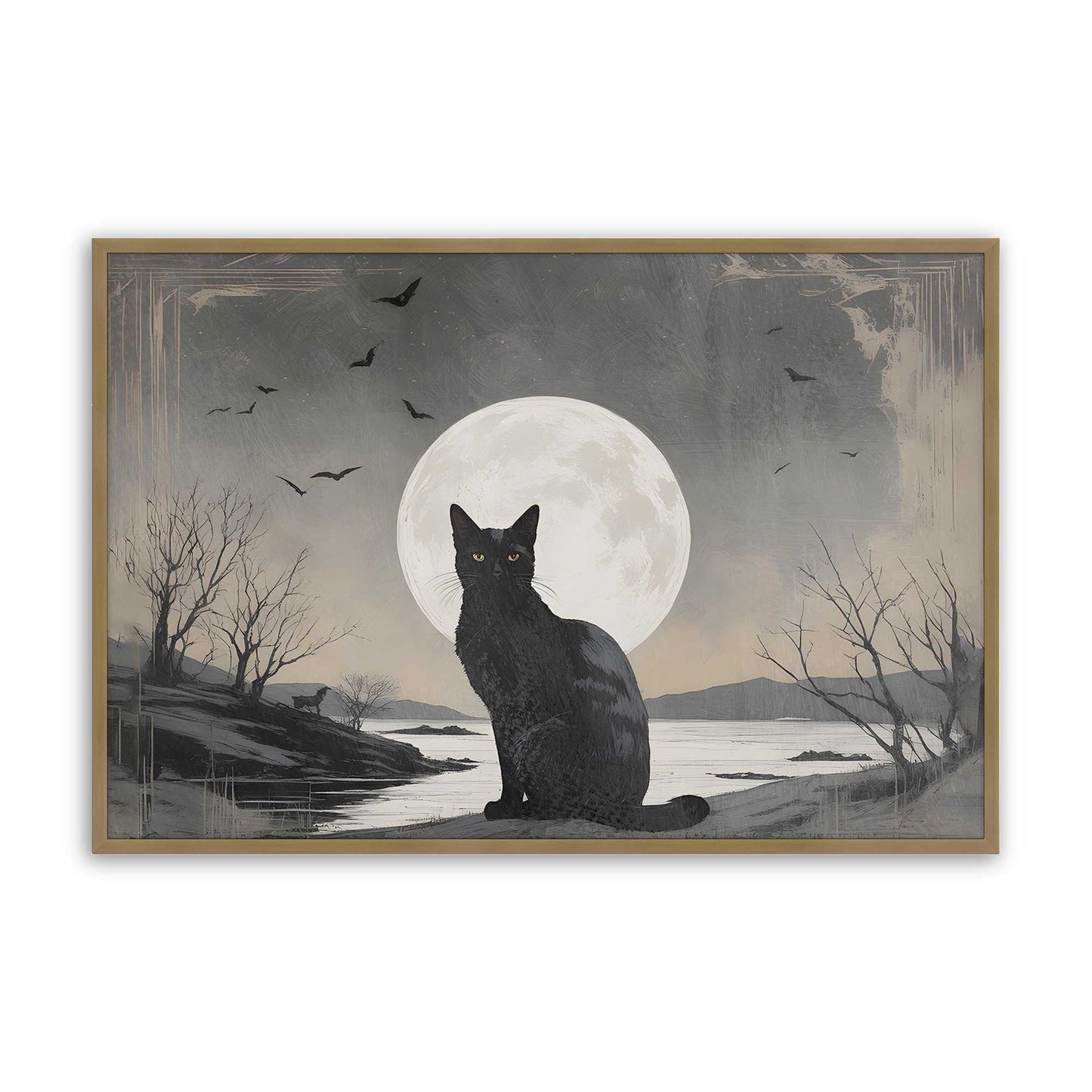 [Color:Brushed Gold], Picture of art in a Brushed Gold frame