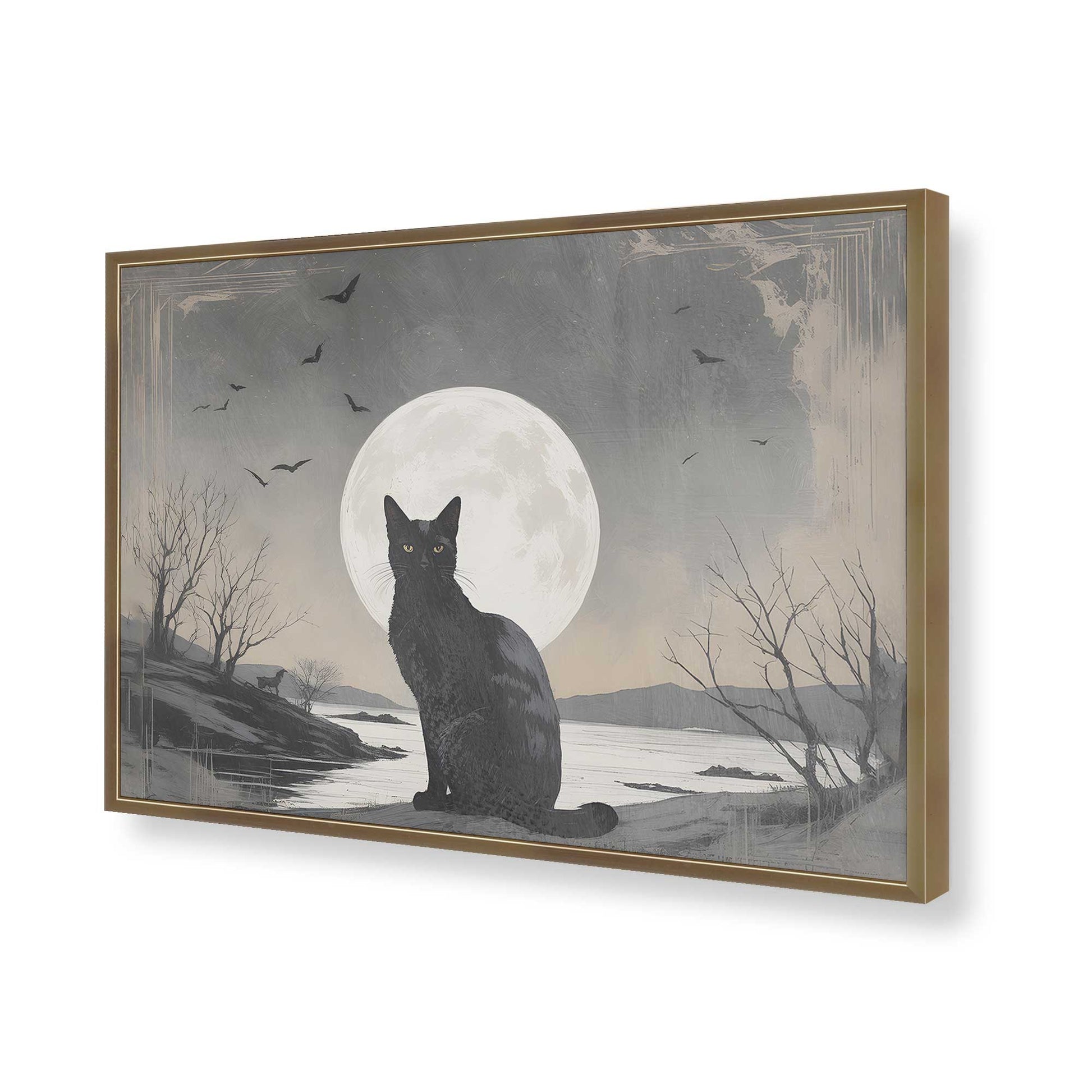 [Color:Brushed Gold], Picture of art in a Brushed Gold frame of the corner