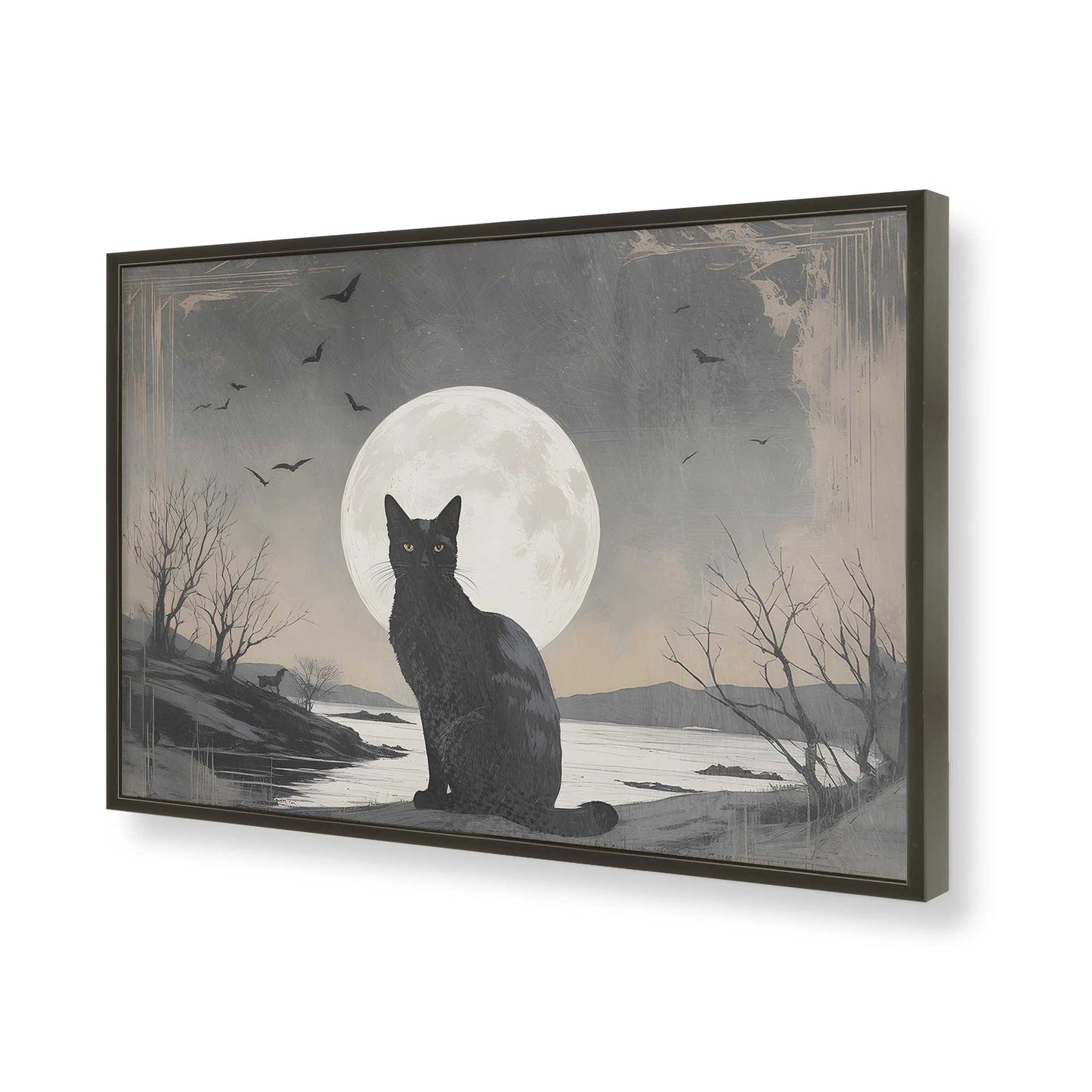 [Color:Satin Black], Picture of art in a Satin Black frame of the corner