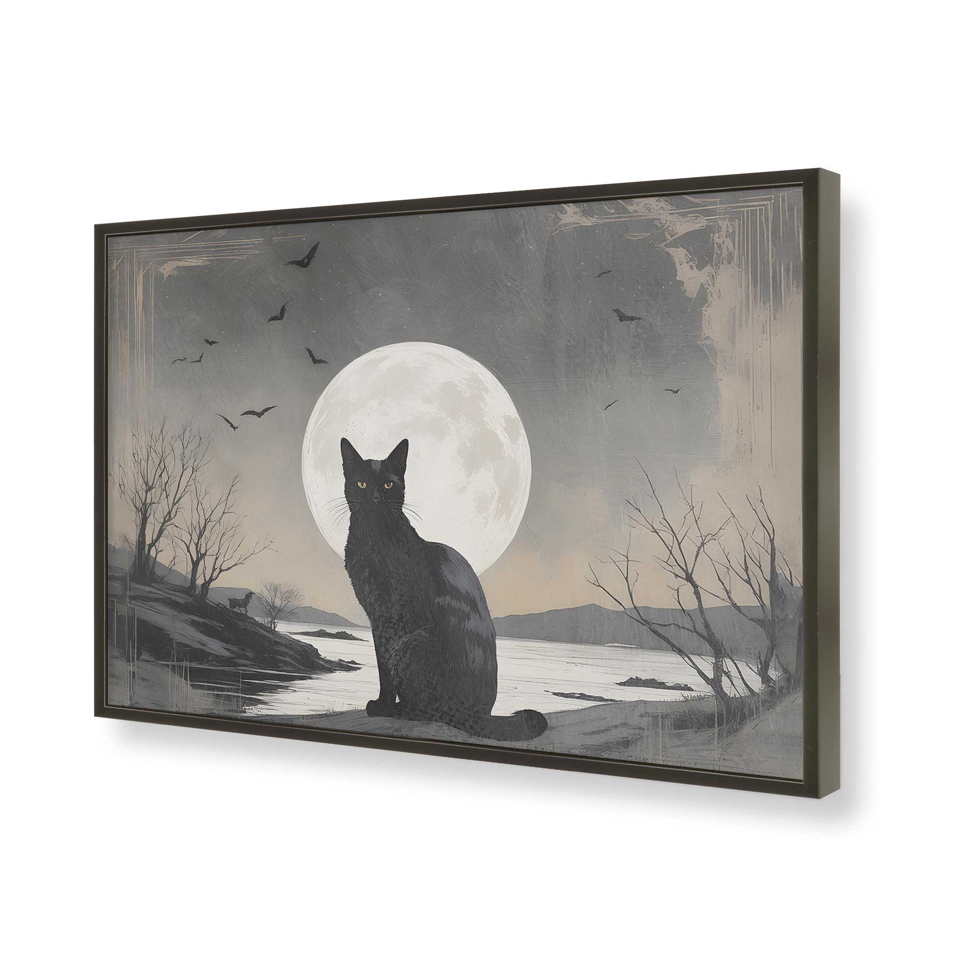 [Color:Satin Black], Picture of art in a Satin Black frame of the corner