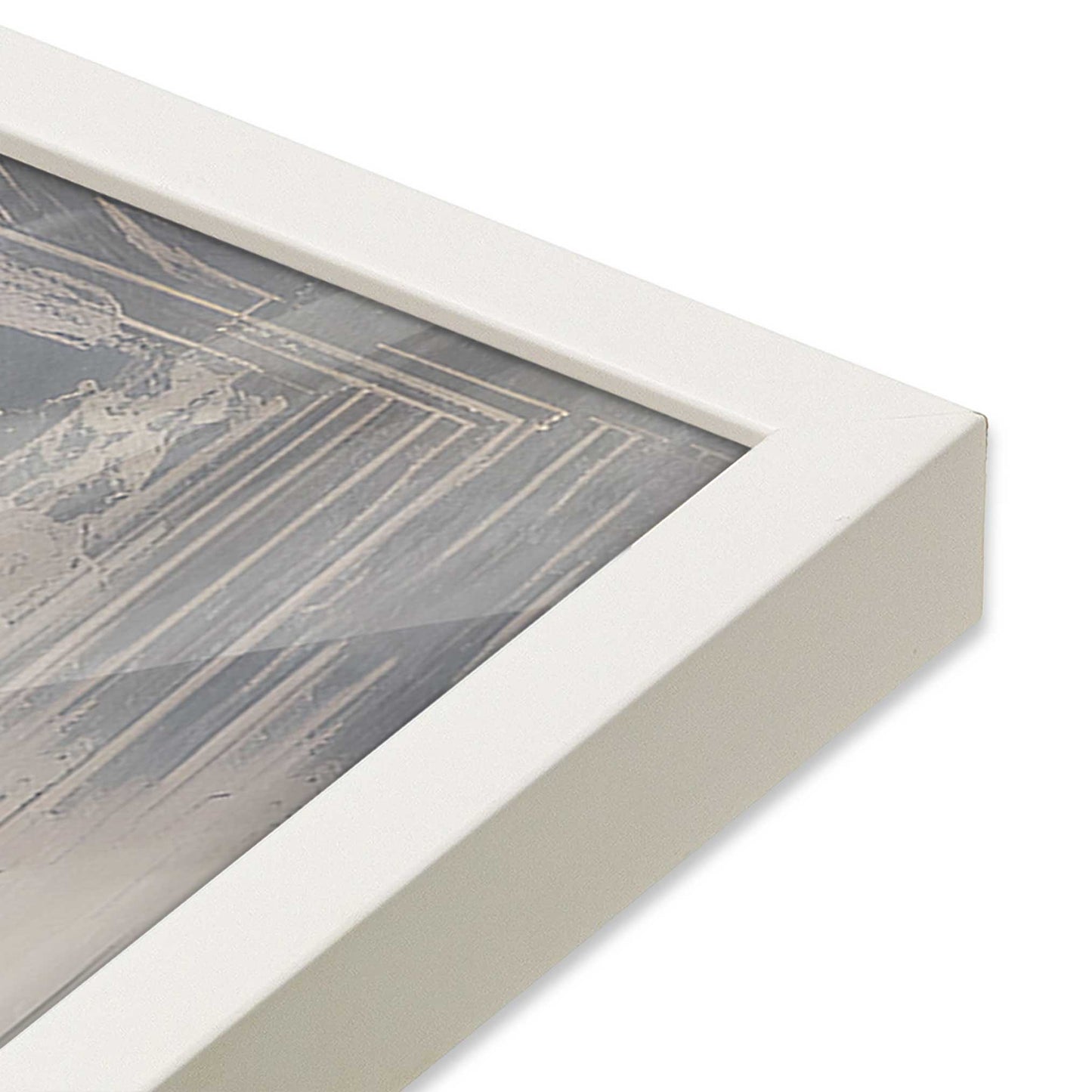 [Color:Opaque White], Picture of art in a Opaque White frame at an angle