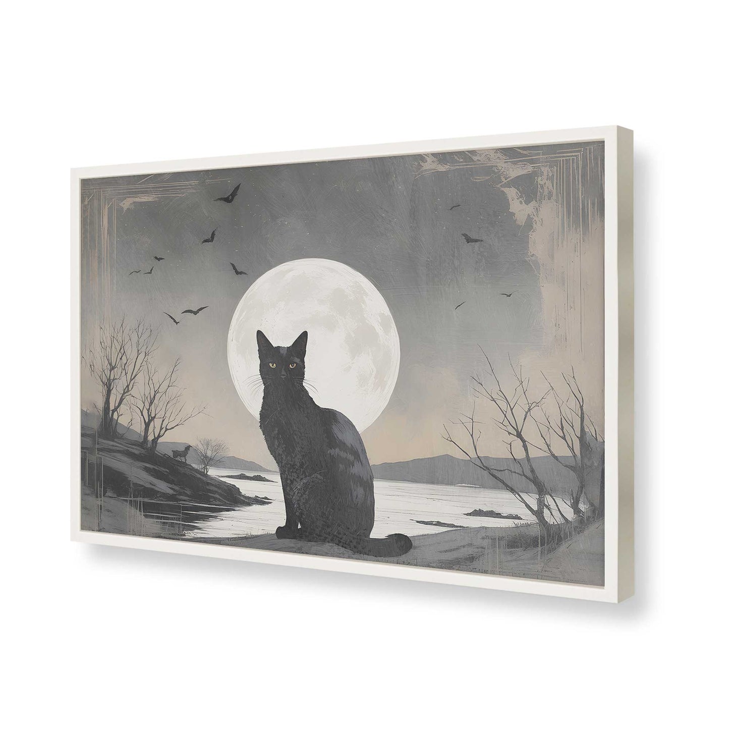 [Color:Opaque White], Picture of art in a Opaque White frame of the corner