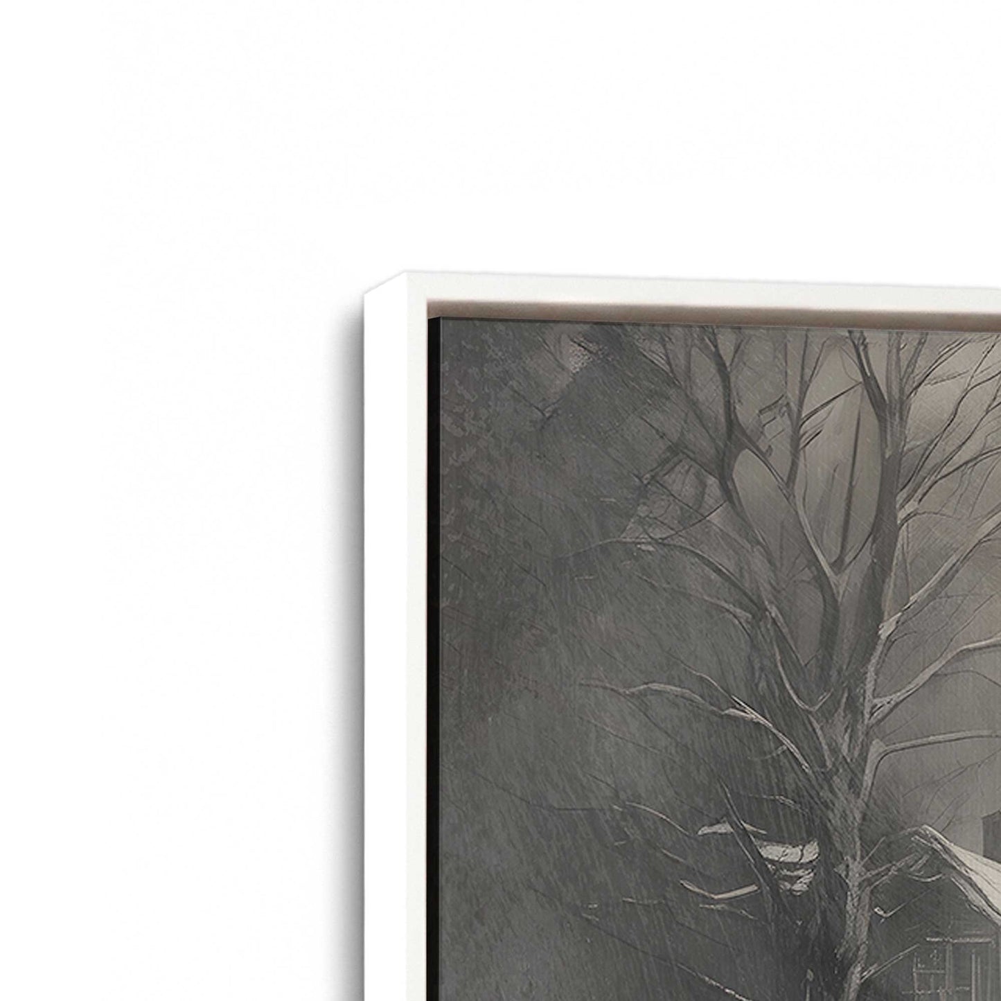 [Color:Opaque White], Picture of art in a White frame at an angle