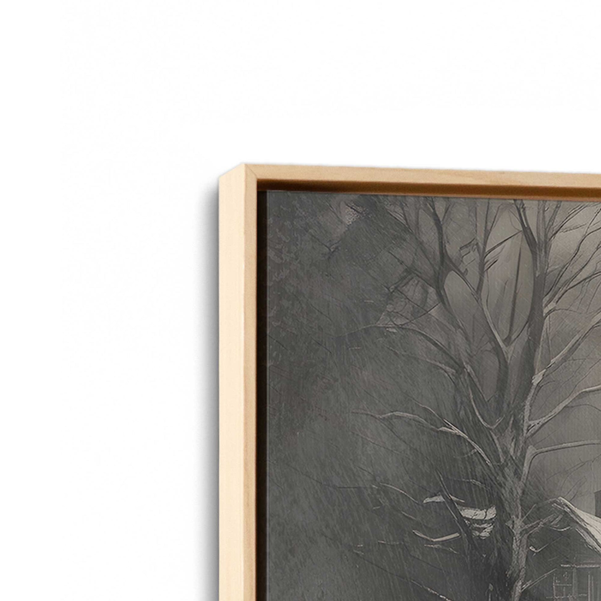 [Color:American Maple], Picture of art in a American Maple frame at an angle