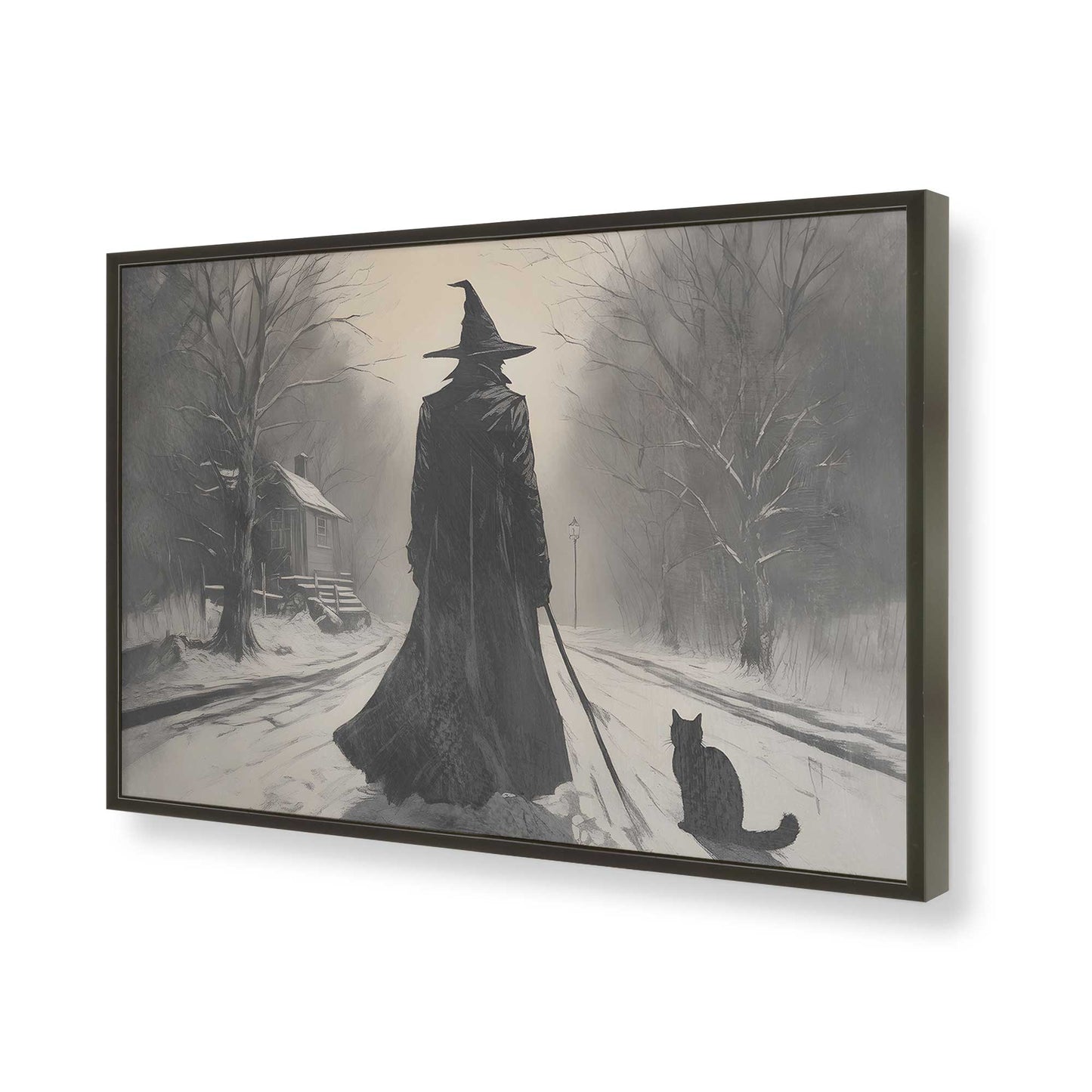 [Color:Satin Black], Picture of art in a Satin Black frame of the corner